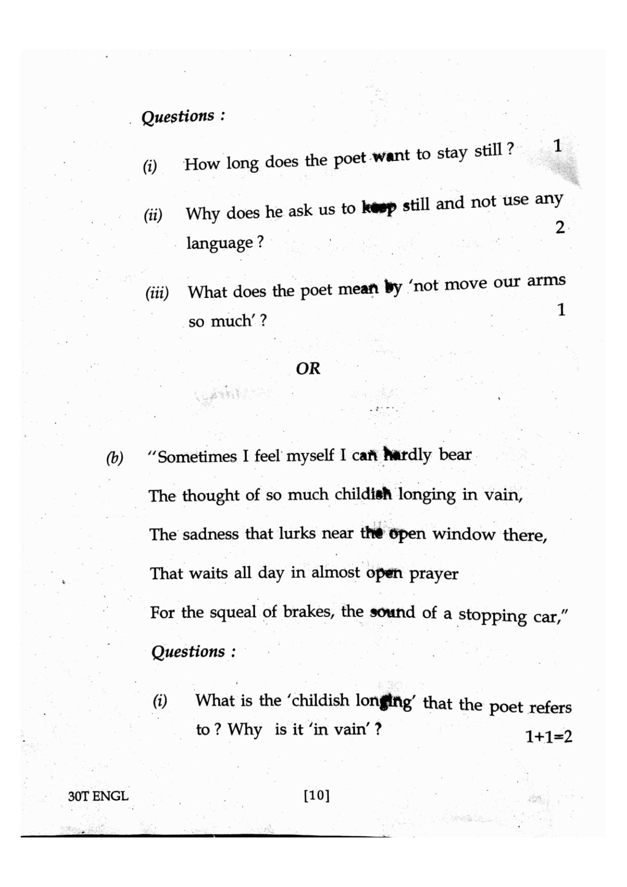Assam HS 2nd Year English 2020 Question Paper - Page 10