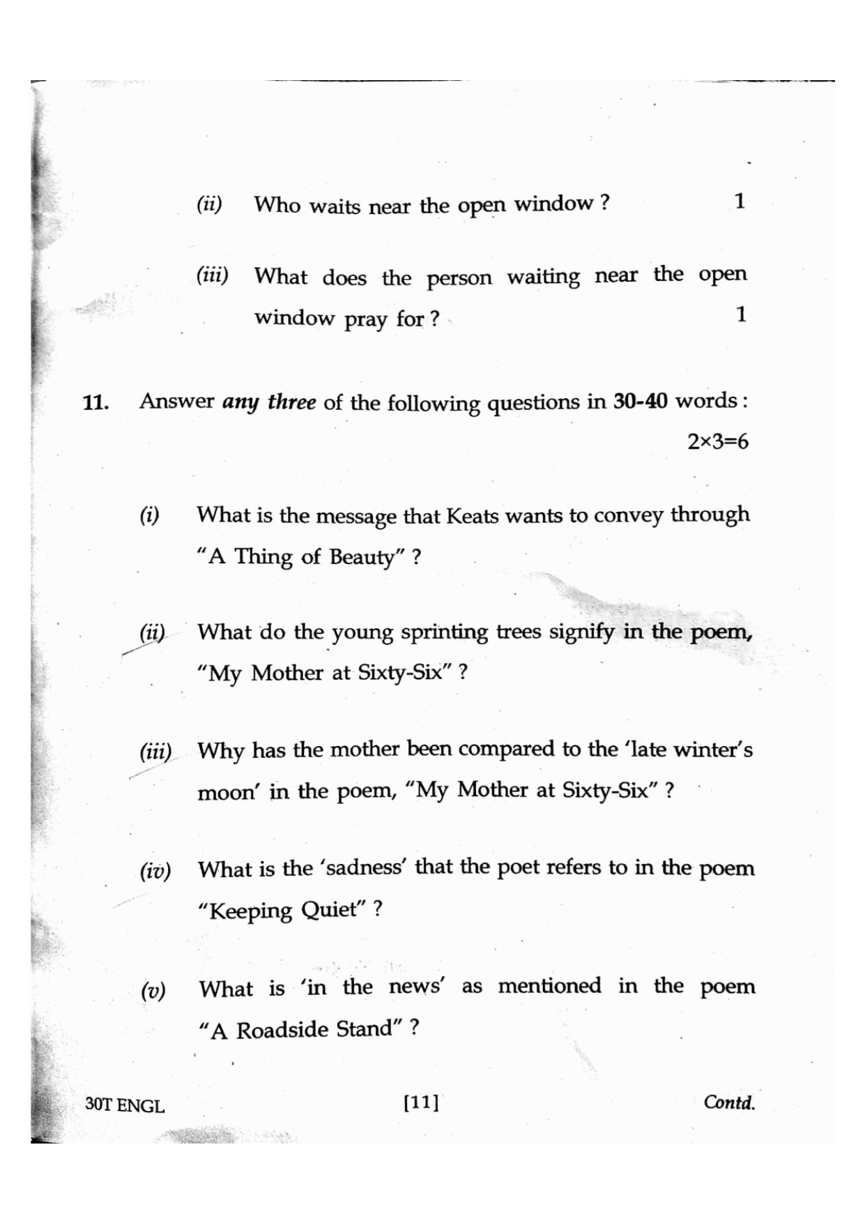 Assam HS 2nd Year English 2020 Question Paper - Page 11