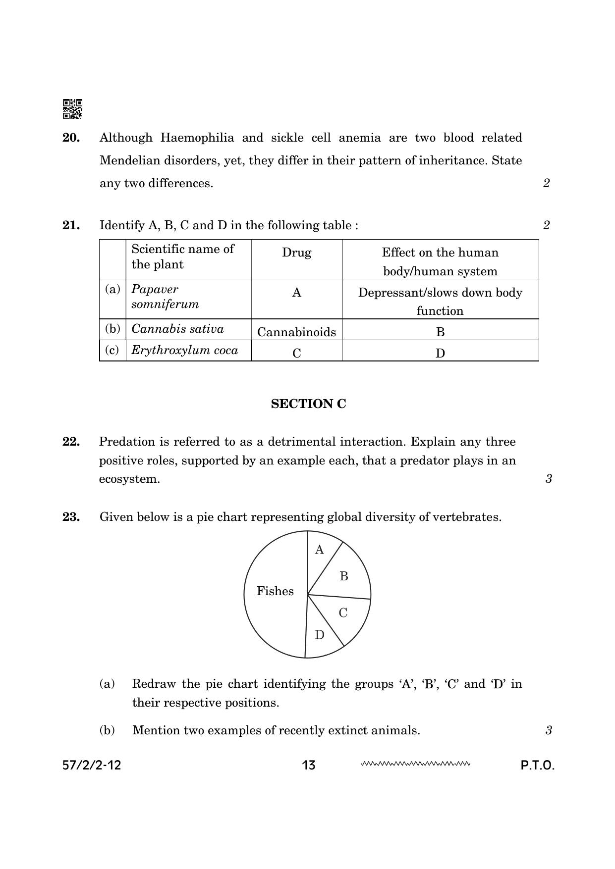 CBSE Class 12 57 2 2 Biology 2024 Question Paper - Page 13