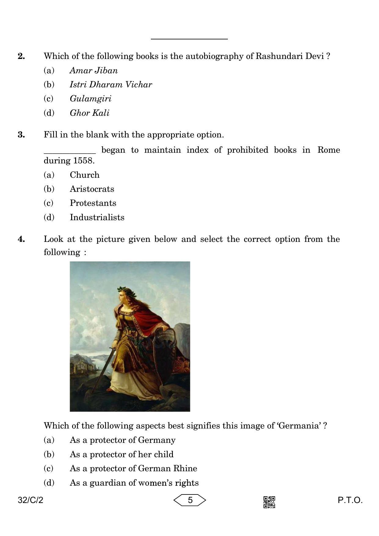 CBSE Class 10 32-2 Social Science 2023 (Compartment) Question Paper - Page 5