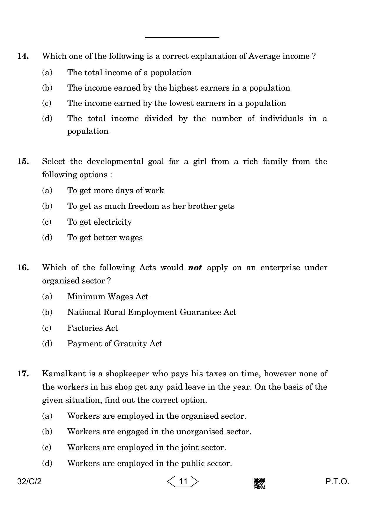 CBSE Class 10 32-2 Social Science 2023 (Compartment) Question Paper - Page 11
