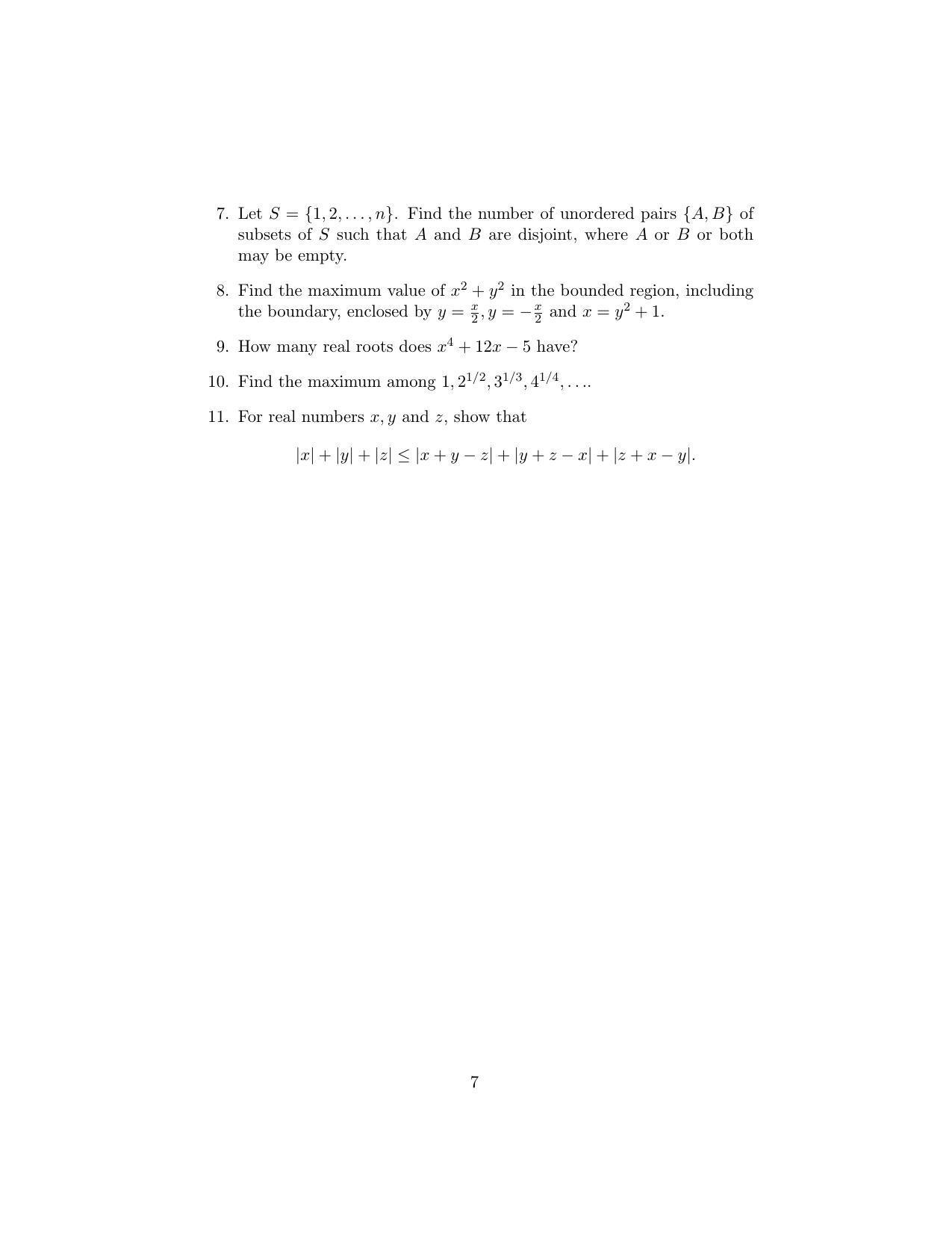 ISI Admission Test B.Stat UGA 2015 Sample Paper - Page 7