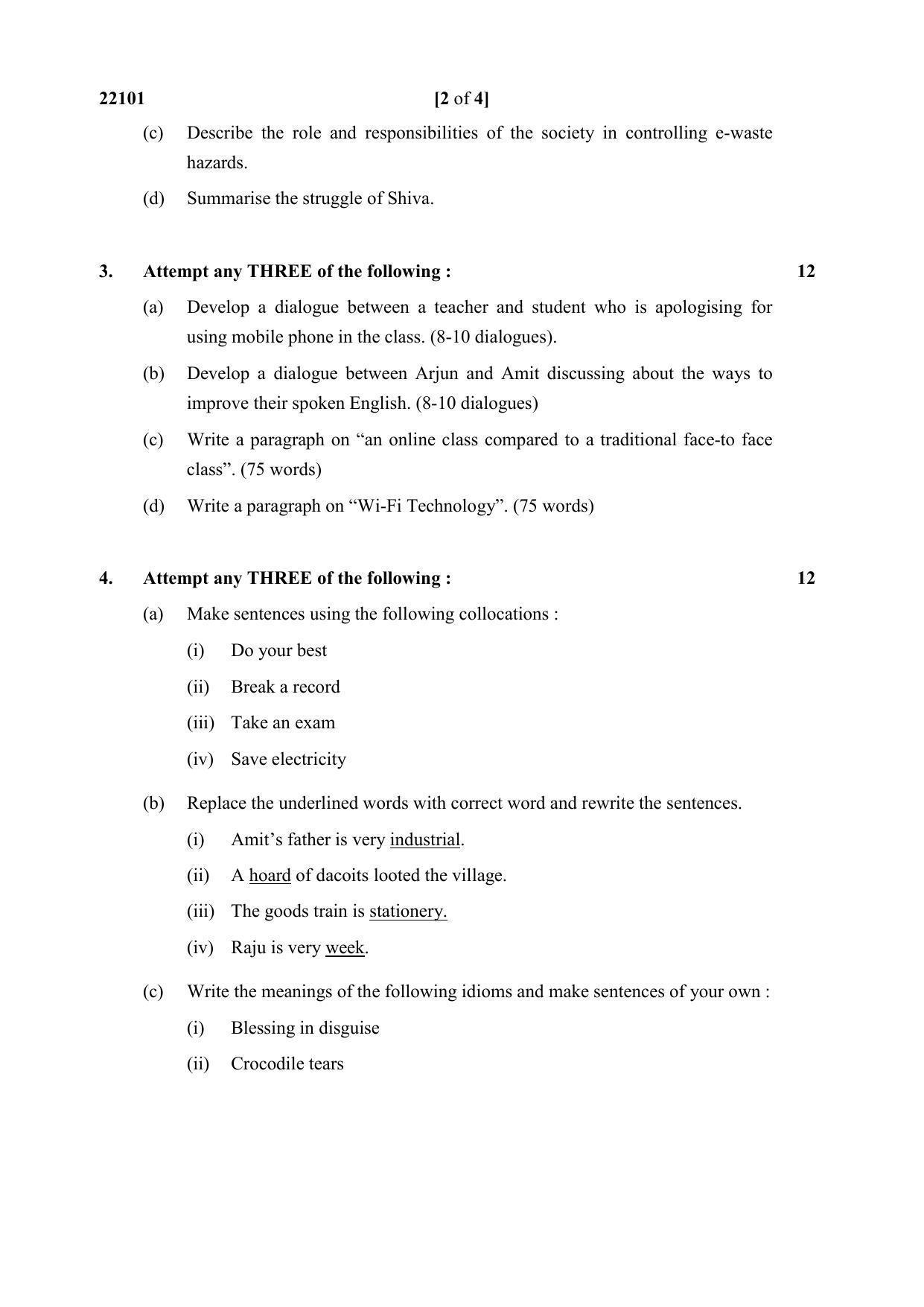 MSBTE Summer Question Paper 2019 - English - Page 2