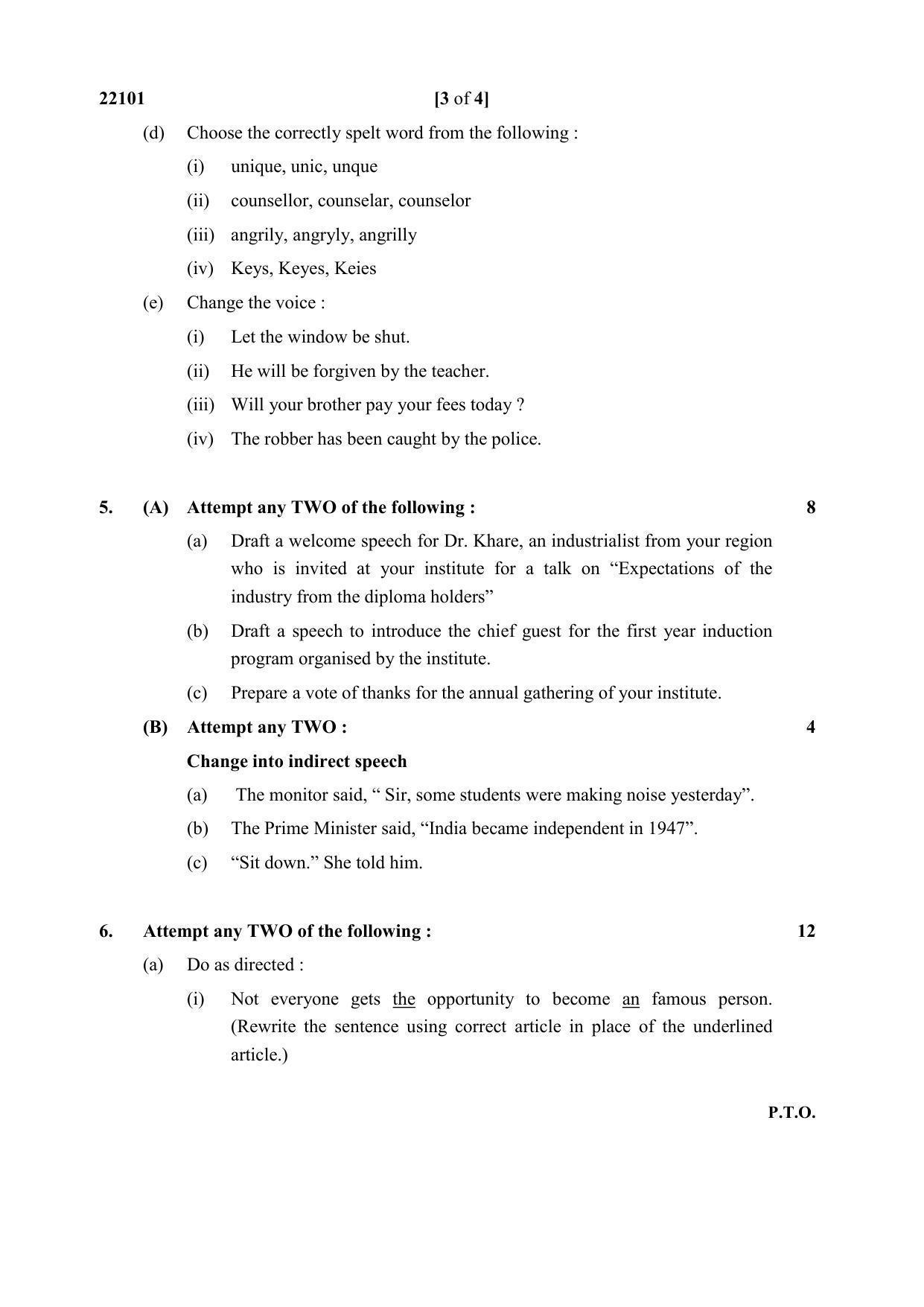 MSBTE Summer Question Paper 2019 - English - Page 3