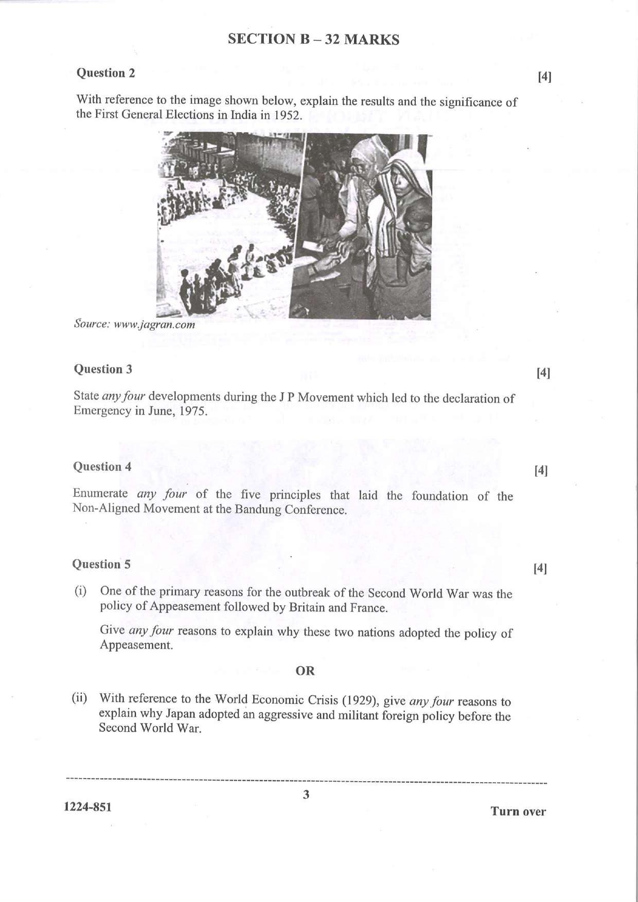 ISC Class 12 History & Civics 2024 Question Paper - Page 3
