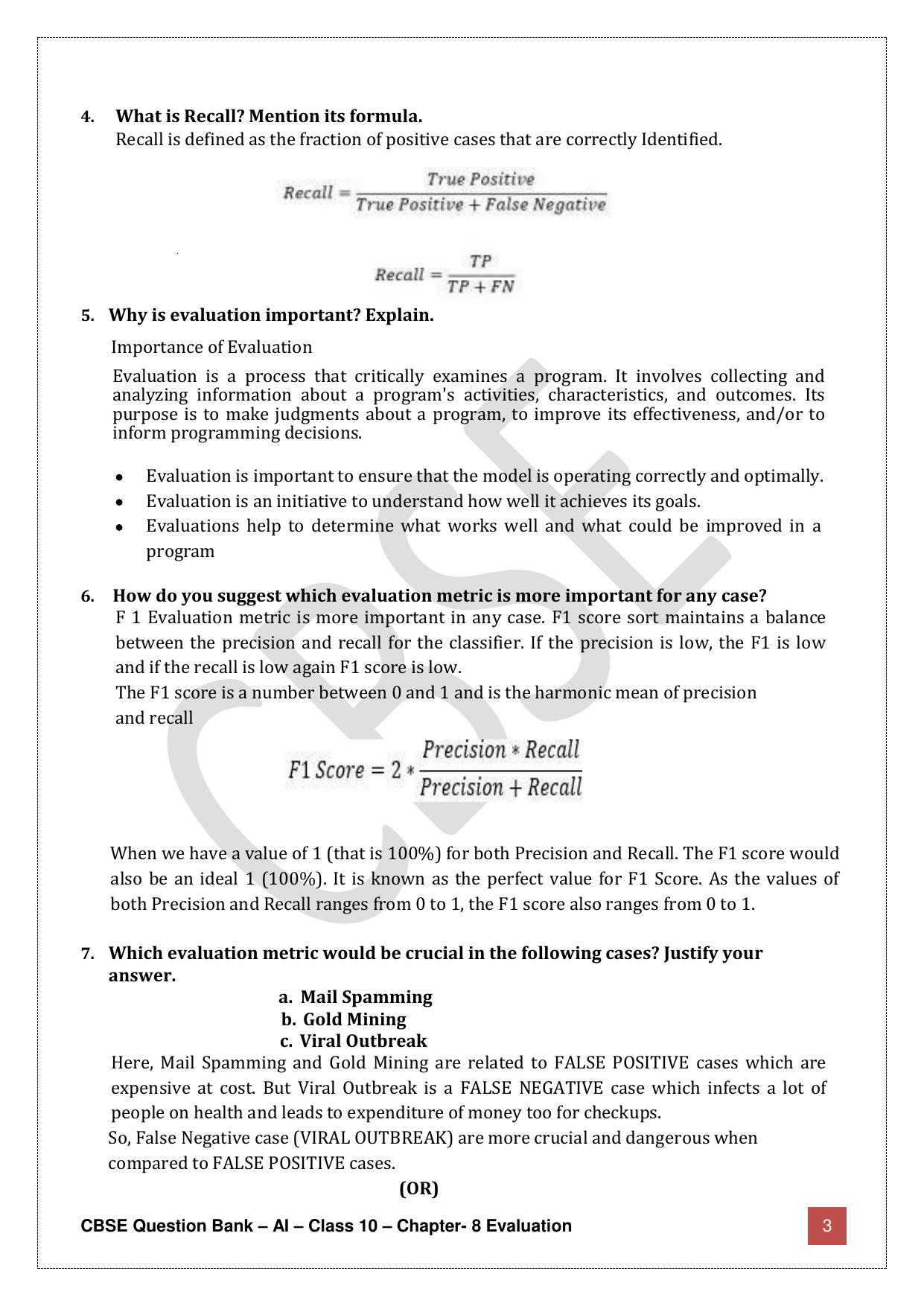 CBSE Class 10 Artificial Intelligence - Chapter 8 Question Bank - Page 3