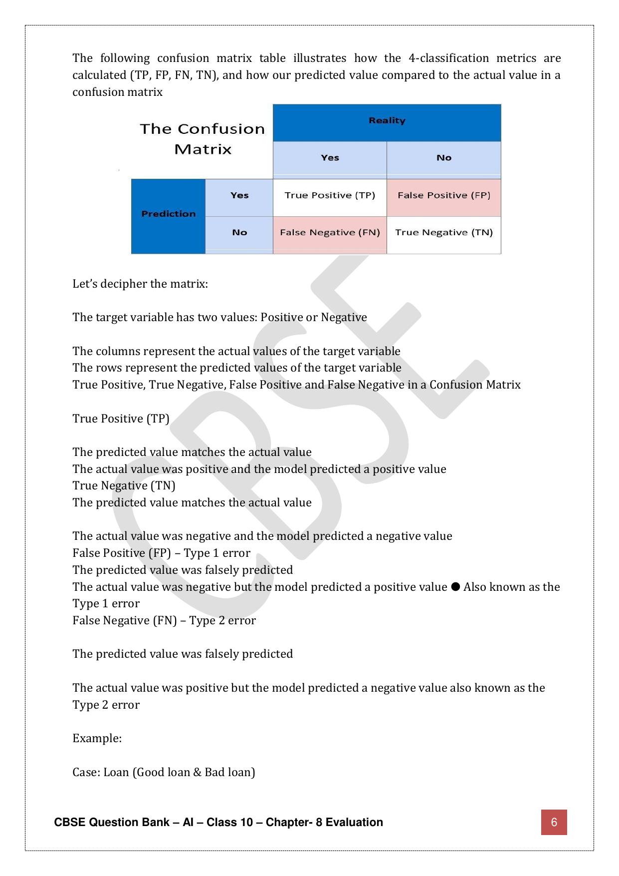 CBSE Class 10 Artificial Intelligence - Chapter 8 Question Bank - Page 6