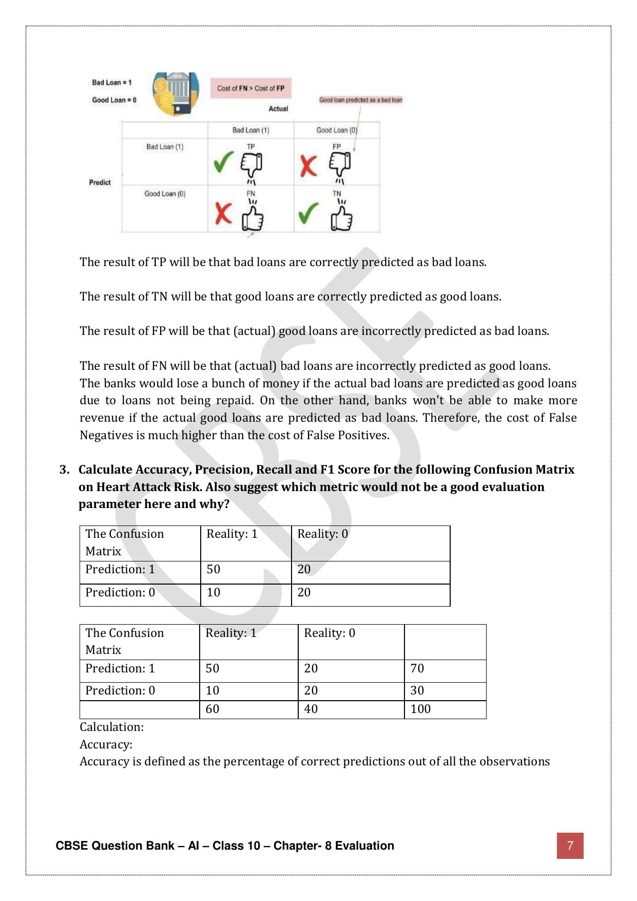 CBSE Class 10 Artificial Intelligence - Chapter 8 Question Bank - Page 7
