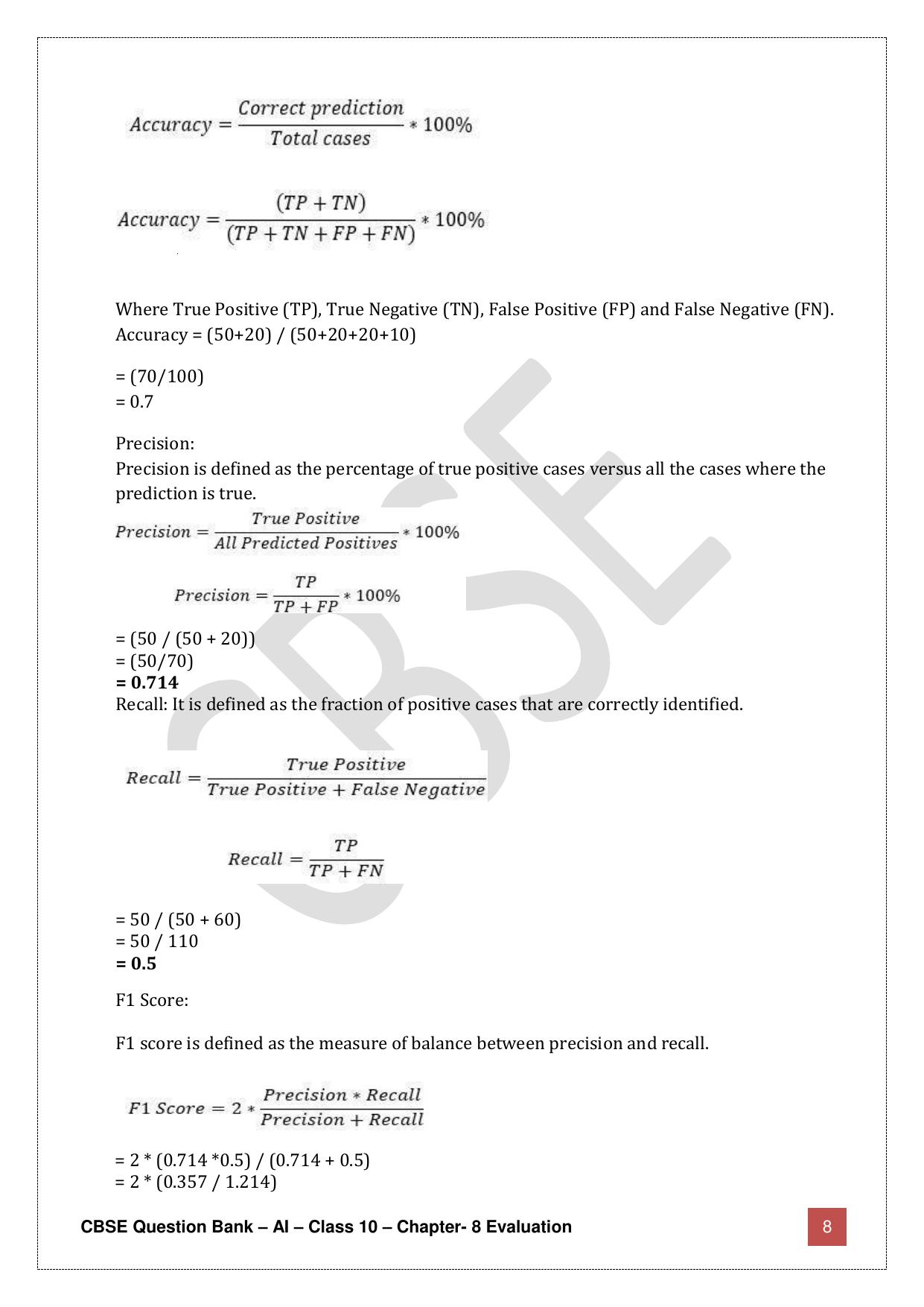 CBSE Class 10 Artificial Intelligence - Chapter 8 Question Bank - Page 8