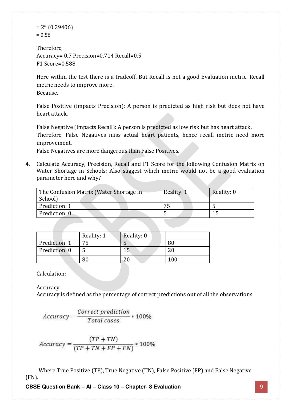 CBSE Class 10 Artificial Intelligence - Chapter 8 Question Bank - Page 9
