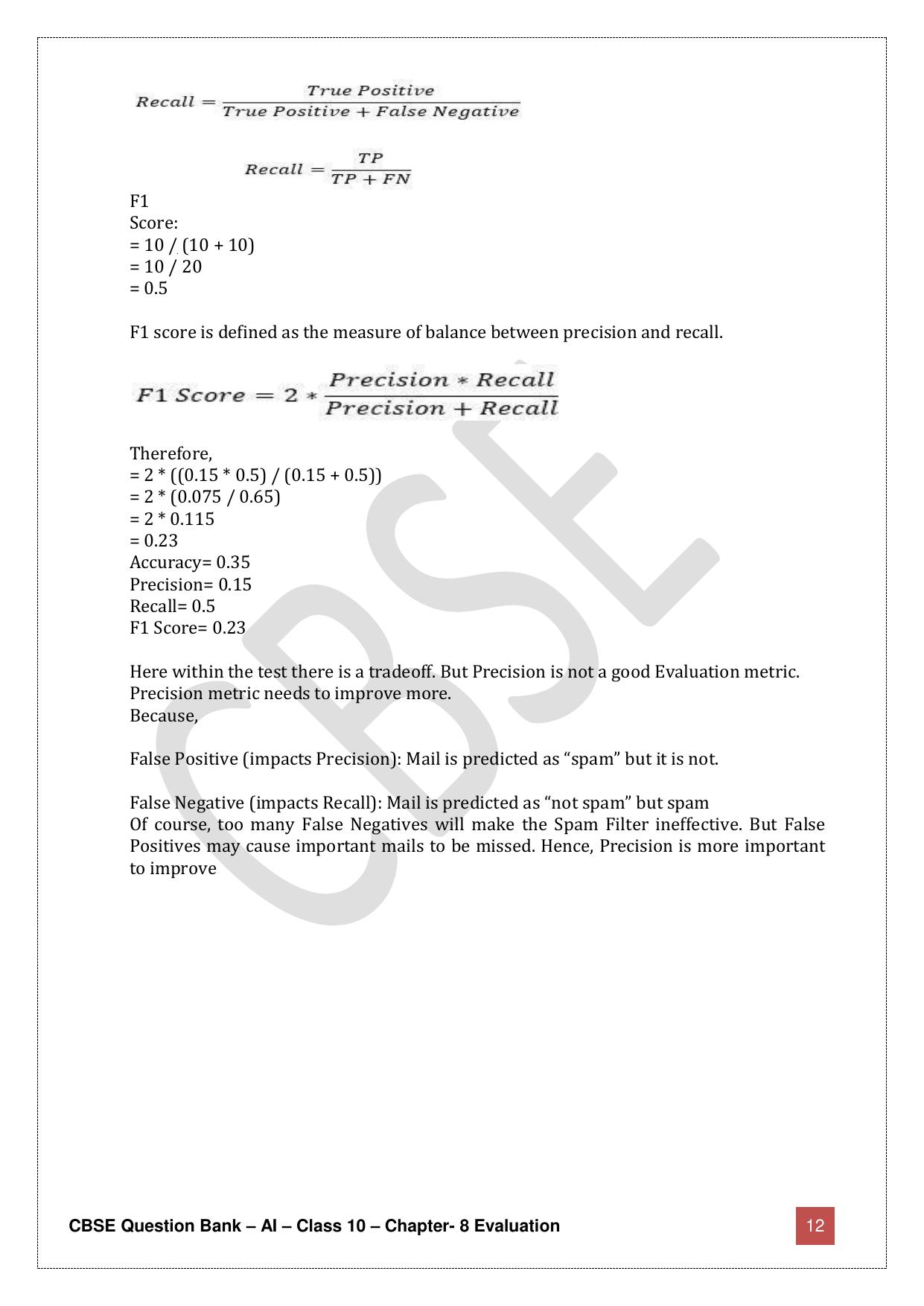 CBSE Class 10 Artificial Intelligence - Chapter 8 Question Bank - Page 12