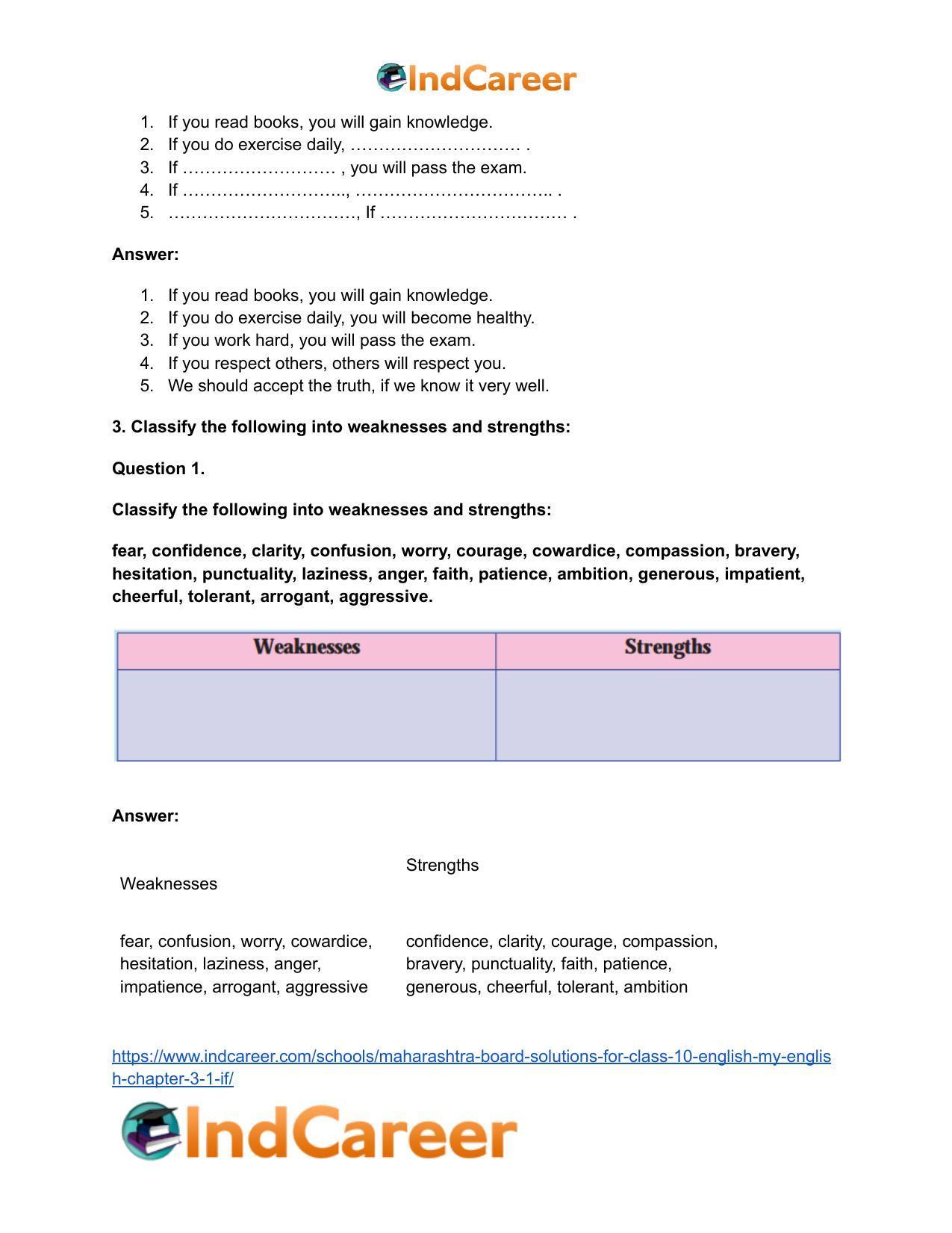 Maharashtra Board Solutions for Class 10- English (My English): Chapter 3.1- If … - Page 5