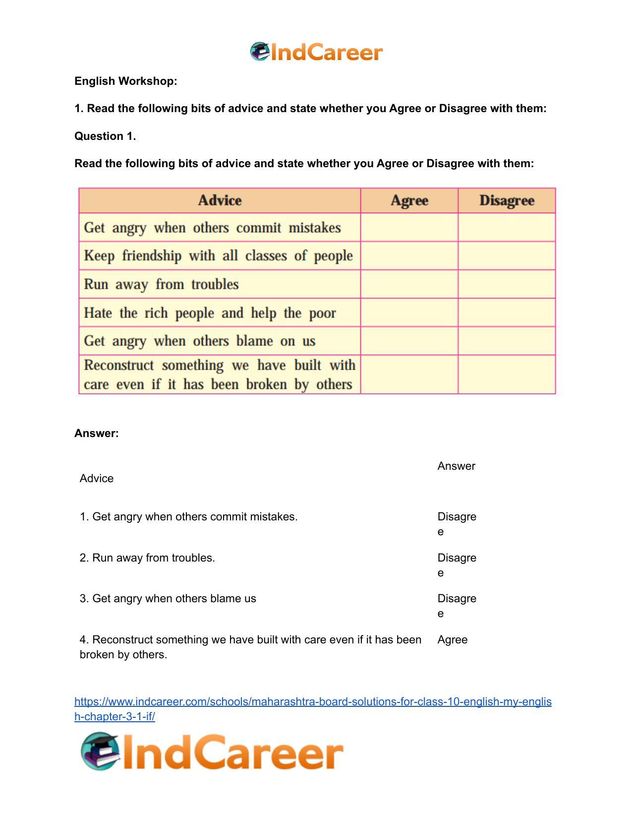 Maharashtra Board Solutions for Class 10- English (My English): Chapter 3.1- If … - Page 6