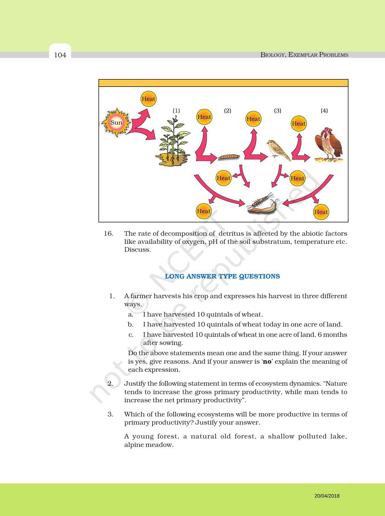 NCERT Exemplar Book for Class 12 Biology: Chapter 14 Ecosystem - Page 7