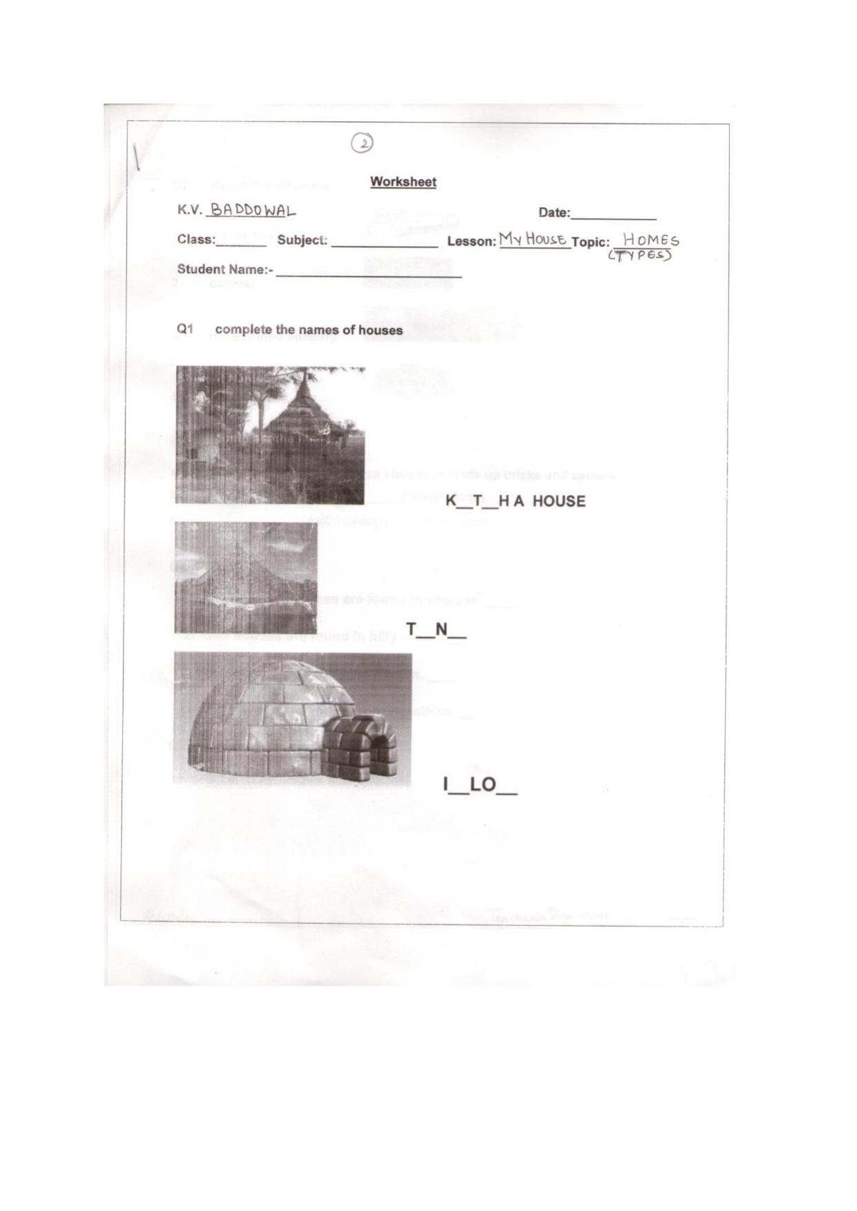 Worksheets for Class 2 EVS Assignment 18 Cleanliness - Page 2