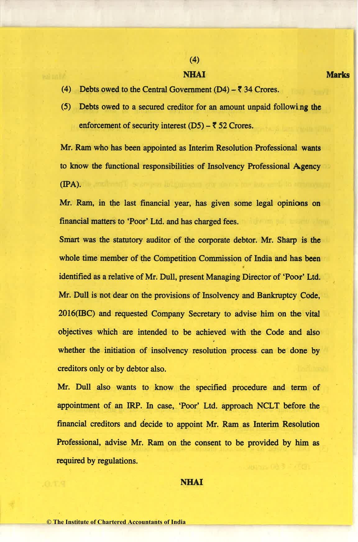 CA Final Nov 2018 Question Paper - Paper 6D – Economic Laws - Page 4