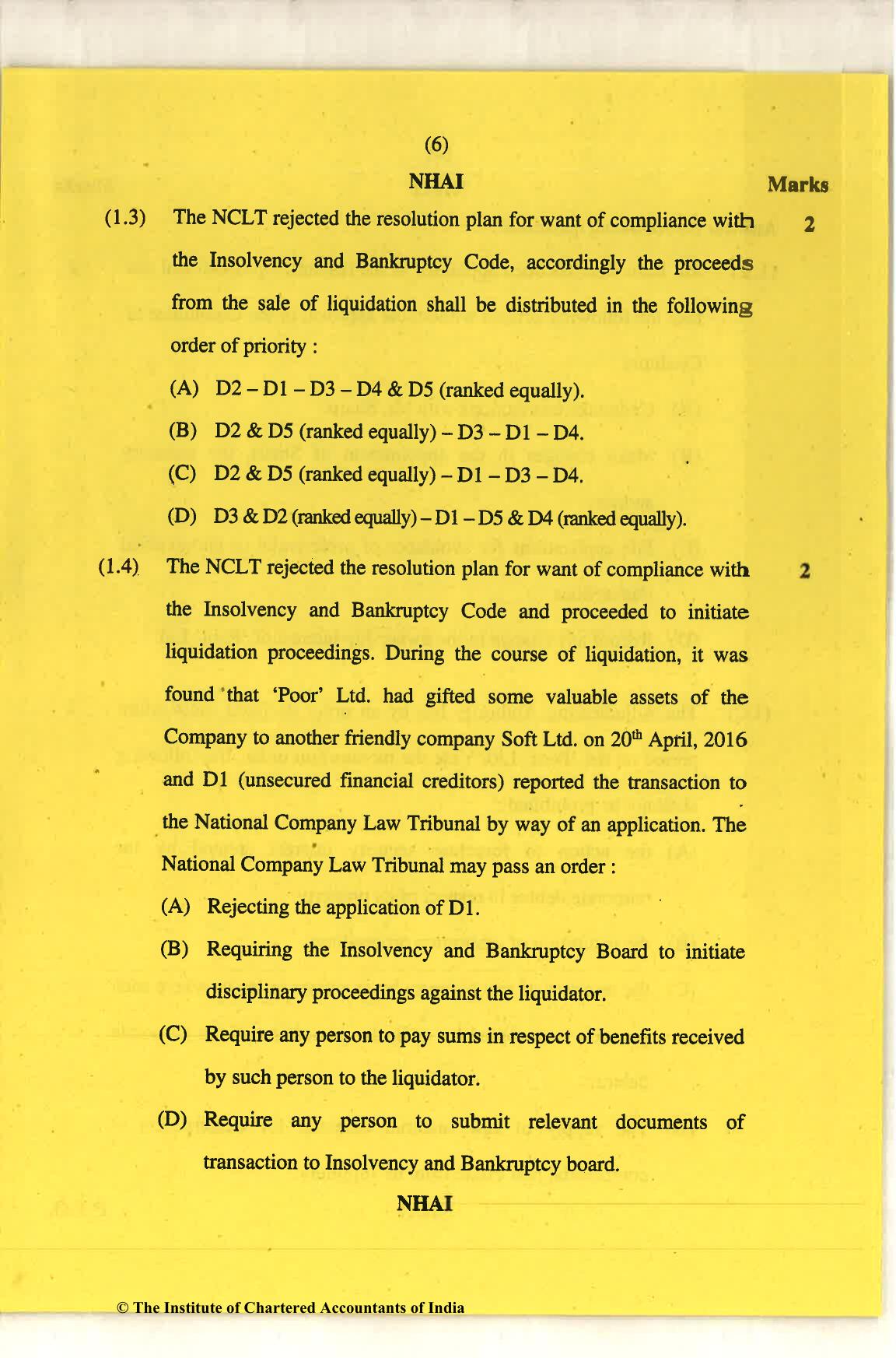 CA Final Nov 2018 Question Paper - Paper 6D – Economic Laws - Page 6