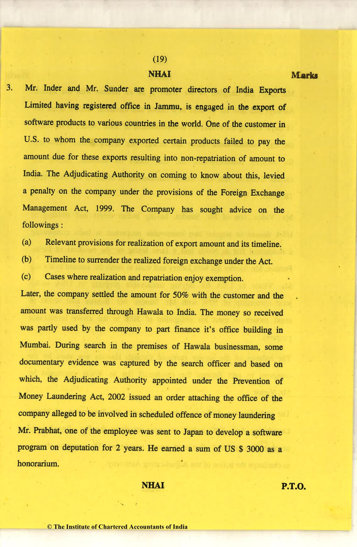 CA Final Nov 2018 Question Paper - Paper 6D – Economic Laws - Page 19