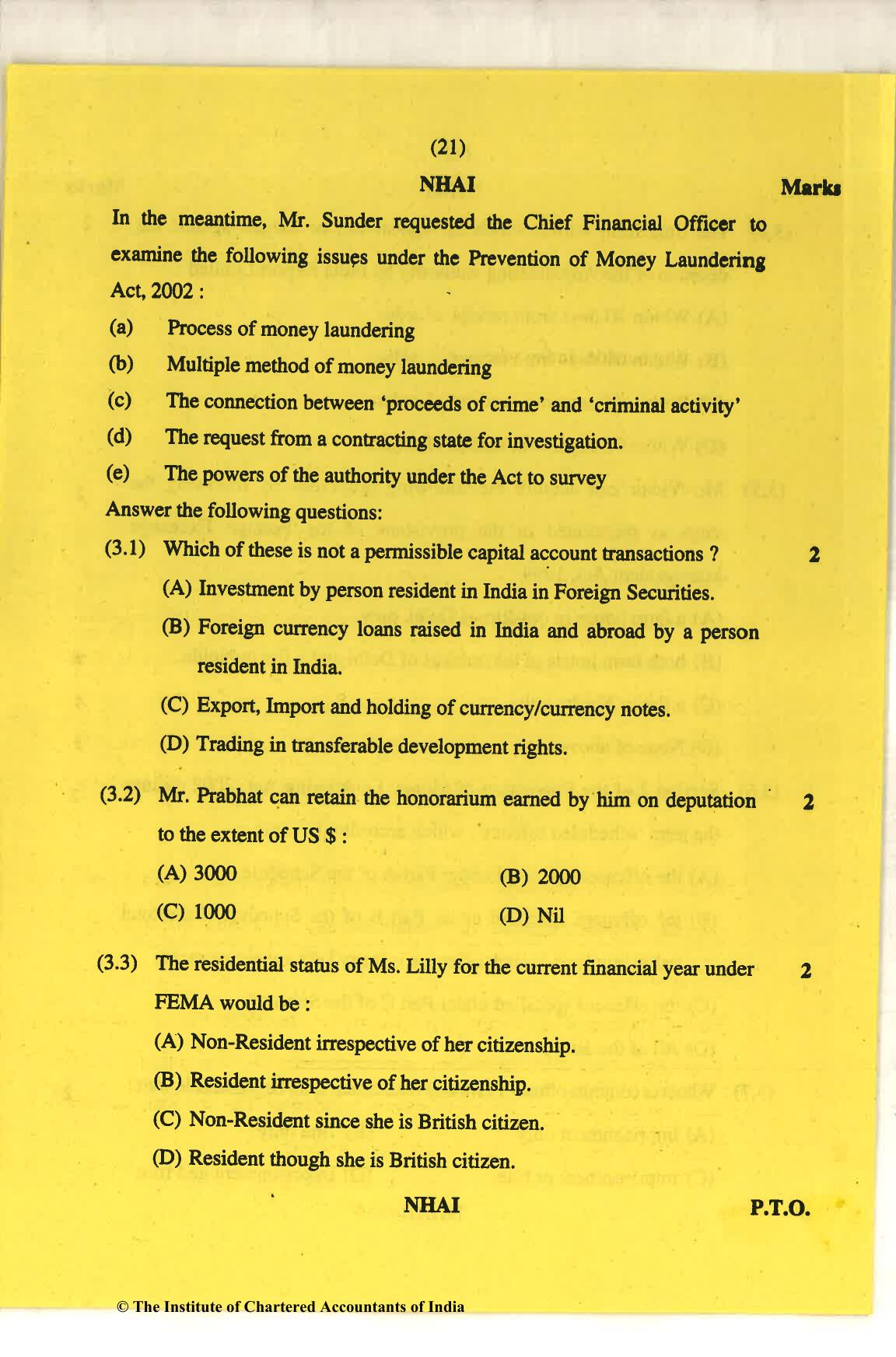 CA Final Nov 2018 Question Paper - Paper 6D – Economic Laws - Page 21