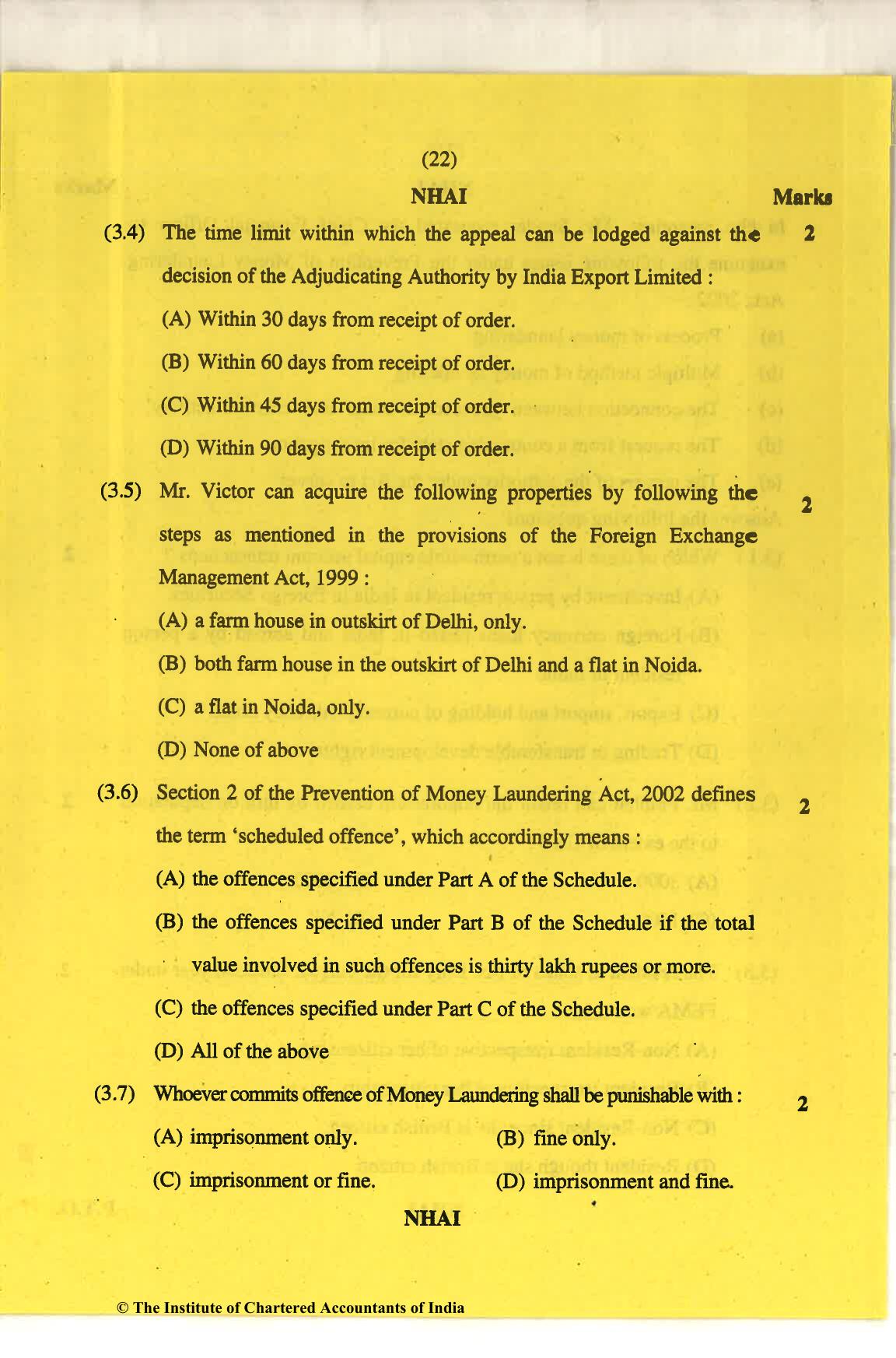 CA Final Nov 2018 Question Paper - Paper 6D – Economic Laws - Page 22