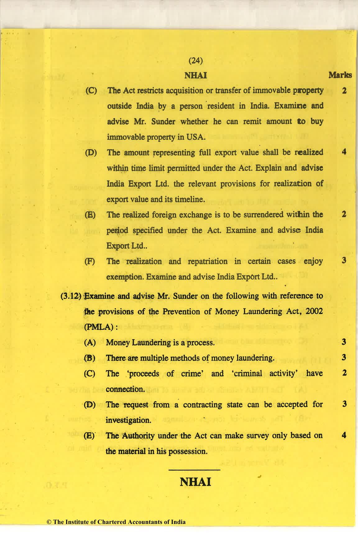 CA Final Nov 2018 Question Paper - Paper 6D – Economic Laws - Page 24