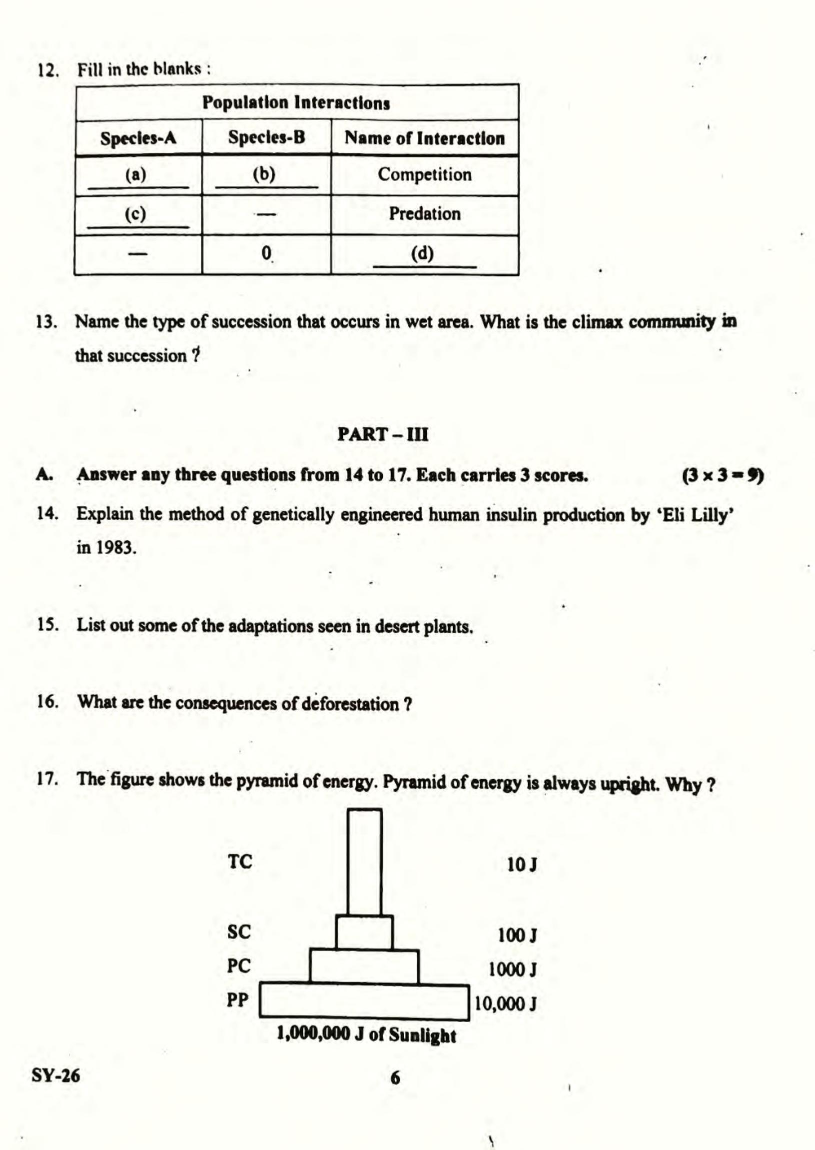 Kerala Plus Two 2022 Botany Question Pape - Page 6