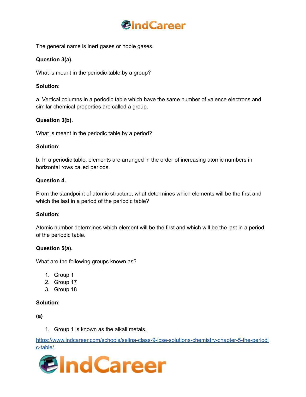 Selina Class 9 ICSE Solutions Chemistry : Chapter 5- The Periodic Table - Page 9