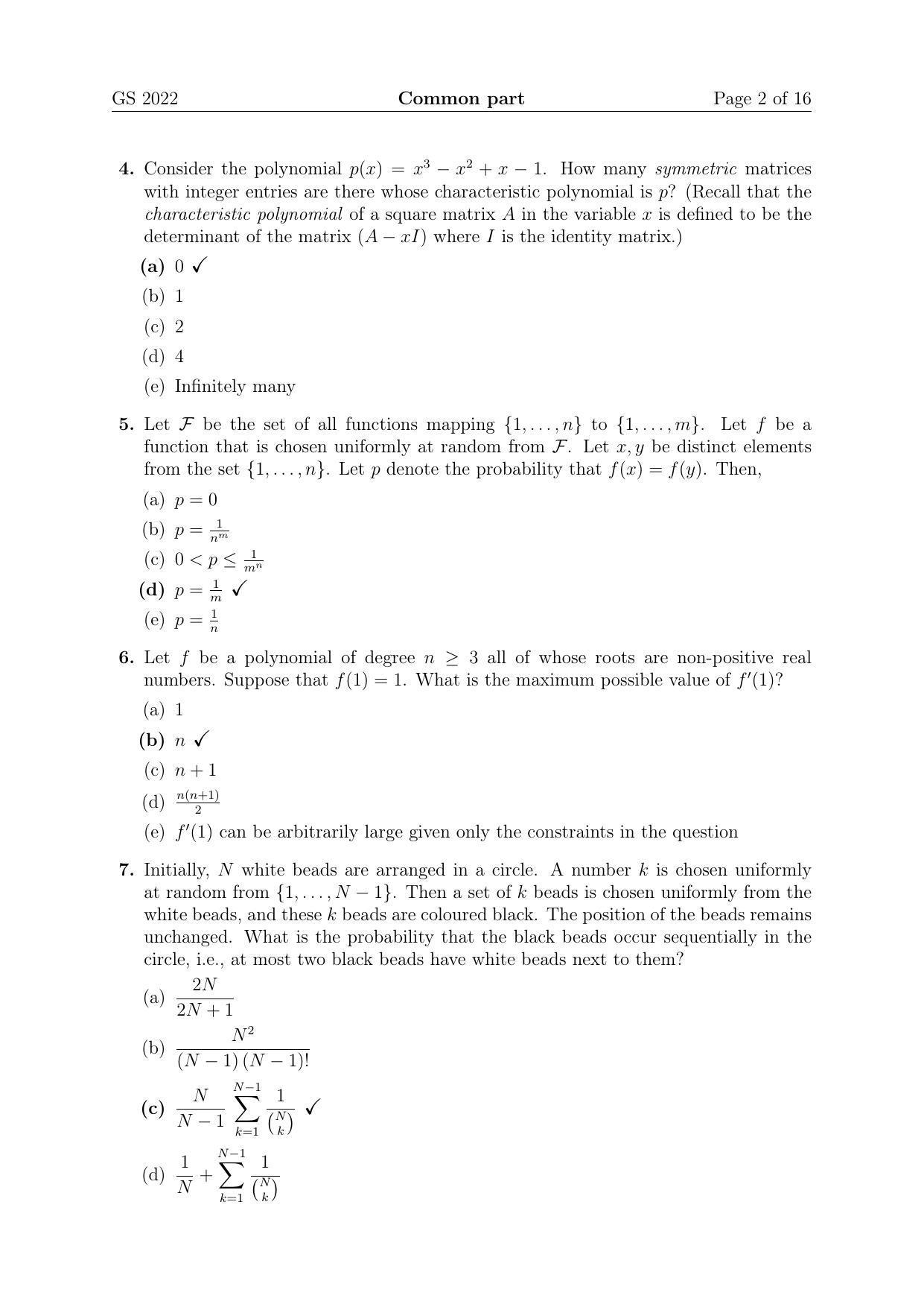 TIFR GS 2022 Computer & Systems Sciences Question Paper - Page 2