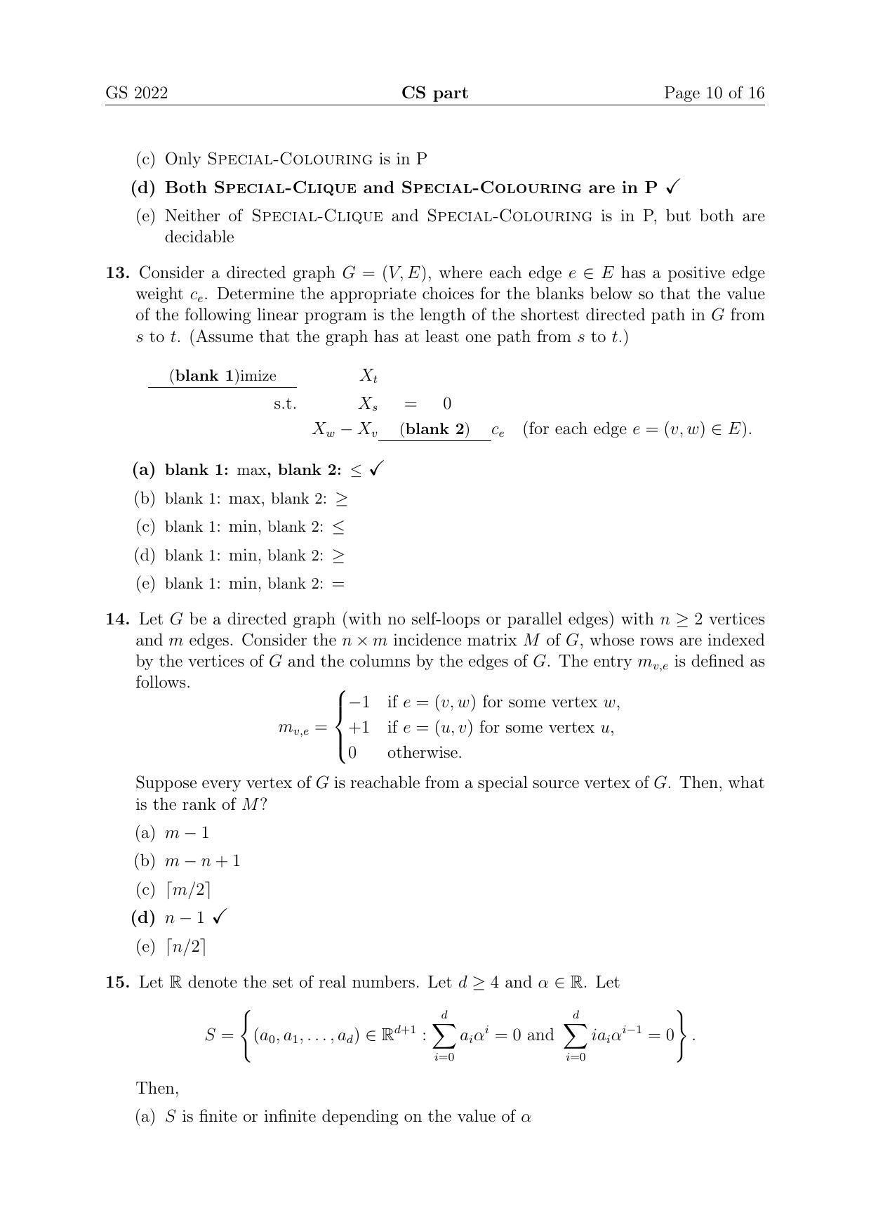 TIFR GS 2022 Computer & Systems Sciences Question Paper - Page 10