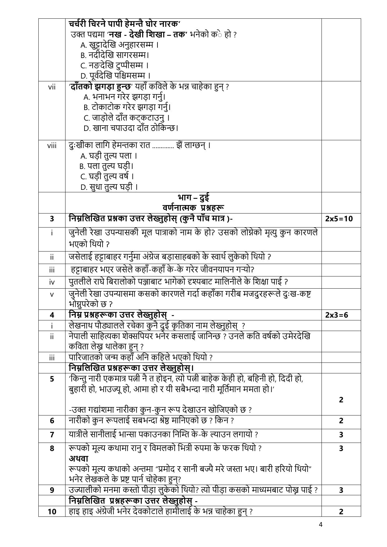 CBSE Class 12 Nepali Sample Question Paper 2024-25 - Page 4