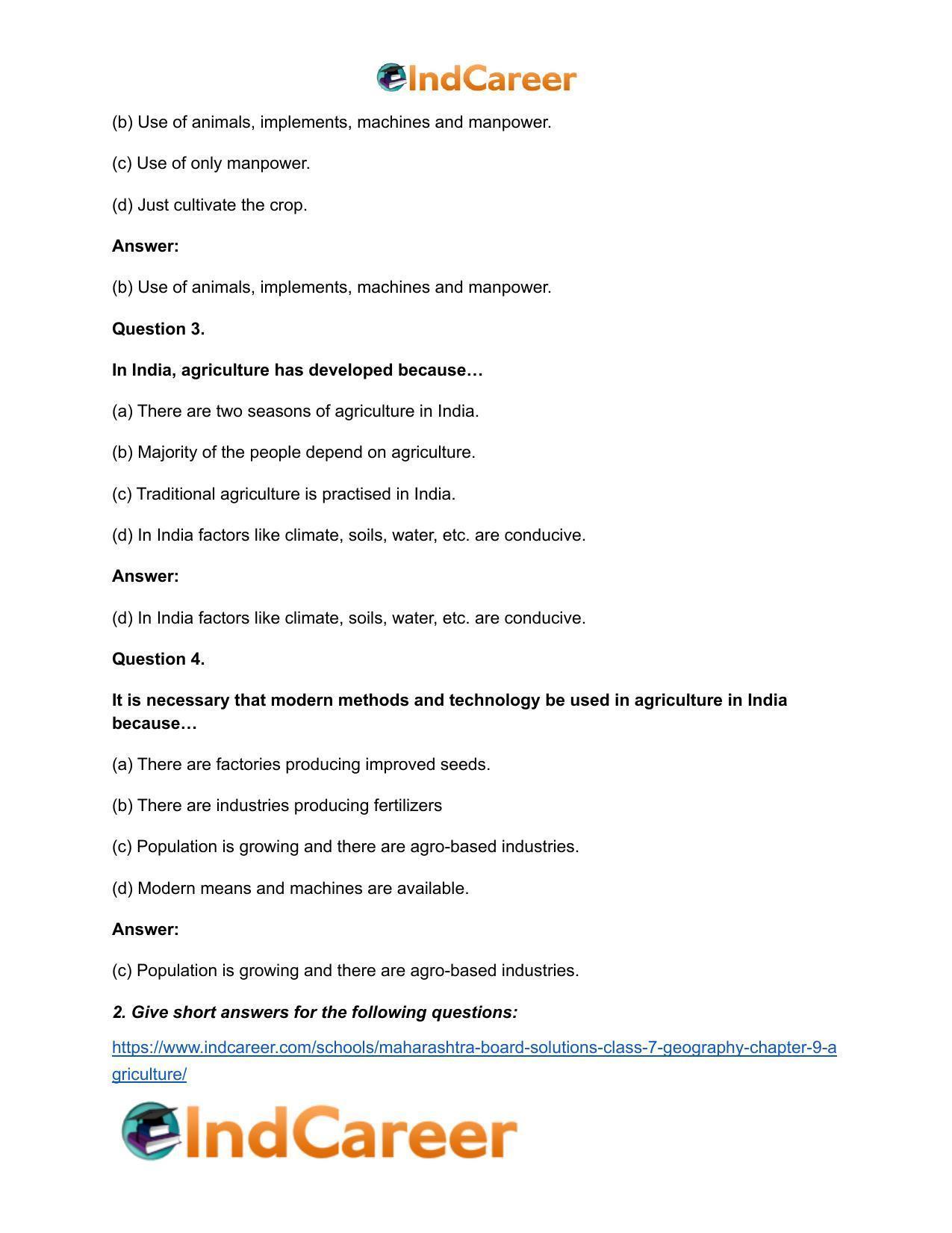 Maharashtra Board Solutions Class 7-Geography: Chapter 9- Agriculture - Page 3