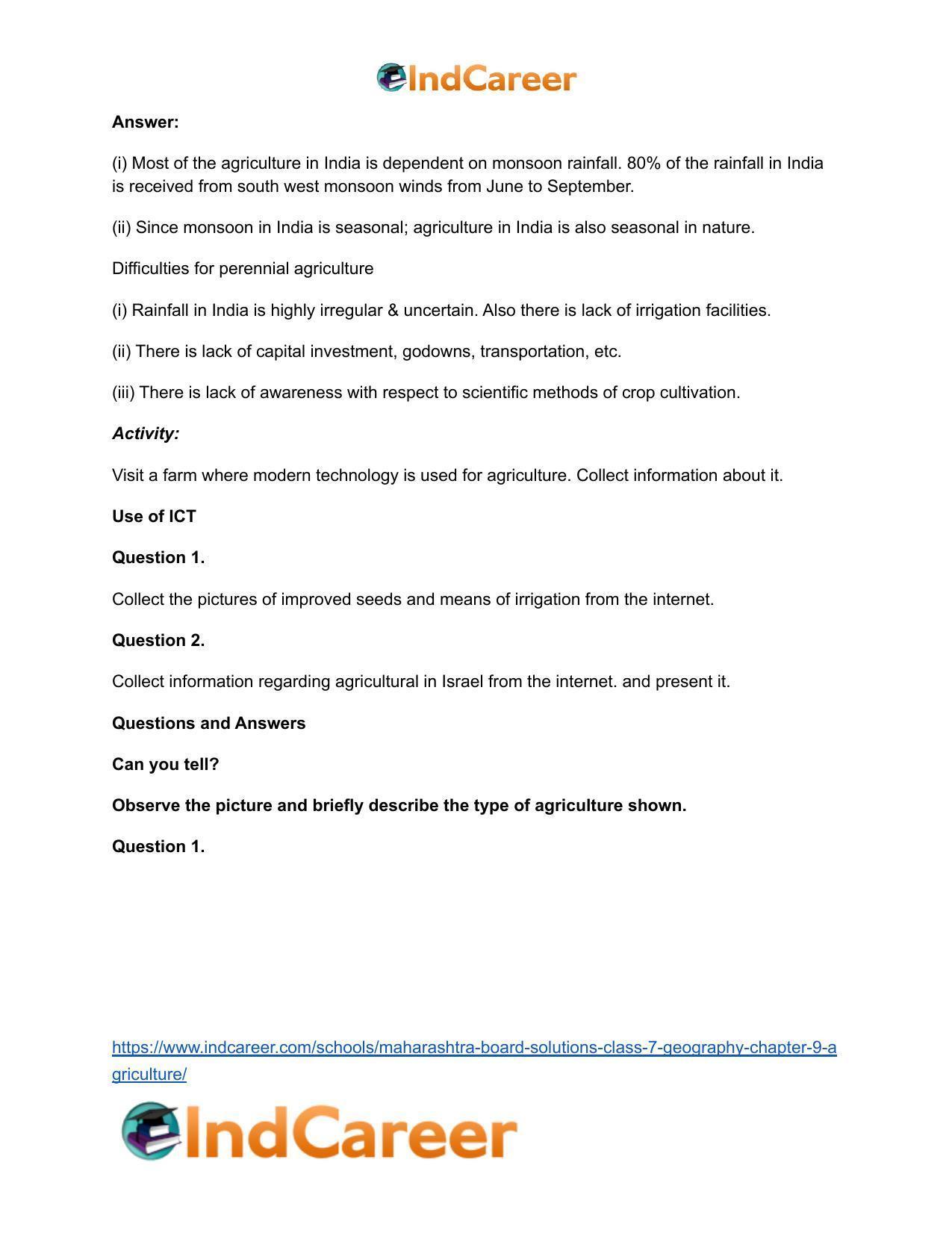 Maharashtra Board Solutions Class 7-Geography: Chapter 9- Agriculture - Page 7