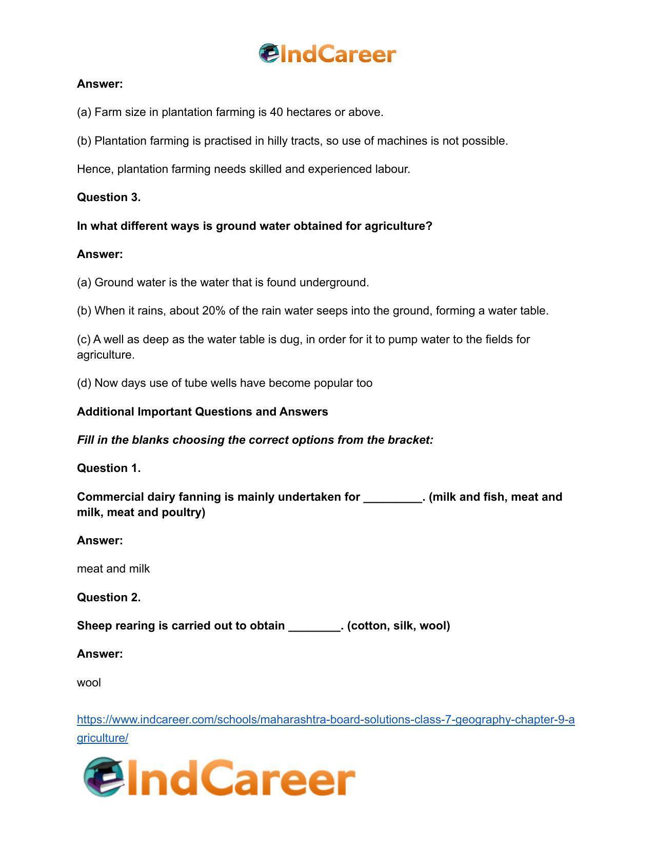 Maharashtra Board Solutions Class 7-Geography: Chapter 9- Agriculture - Page 16