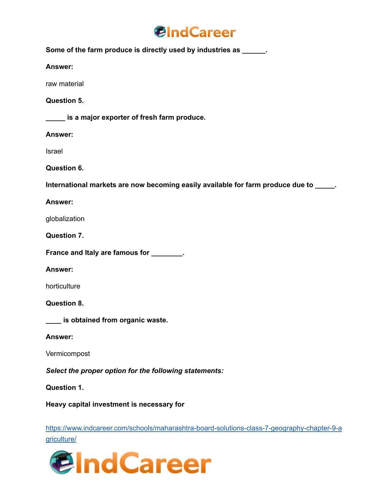 Maharashtra Board Solutions Class 7-Geography: Chapter 9- Agriculture - Page 19