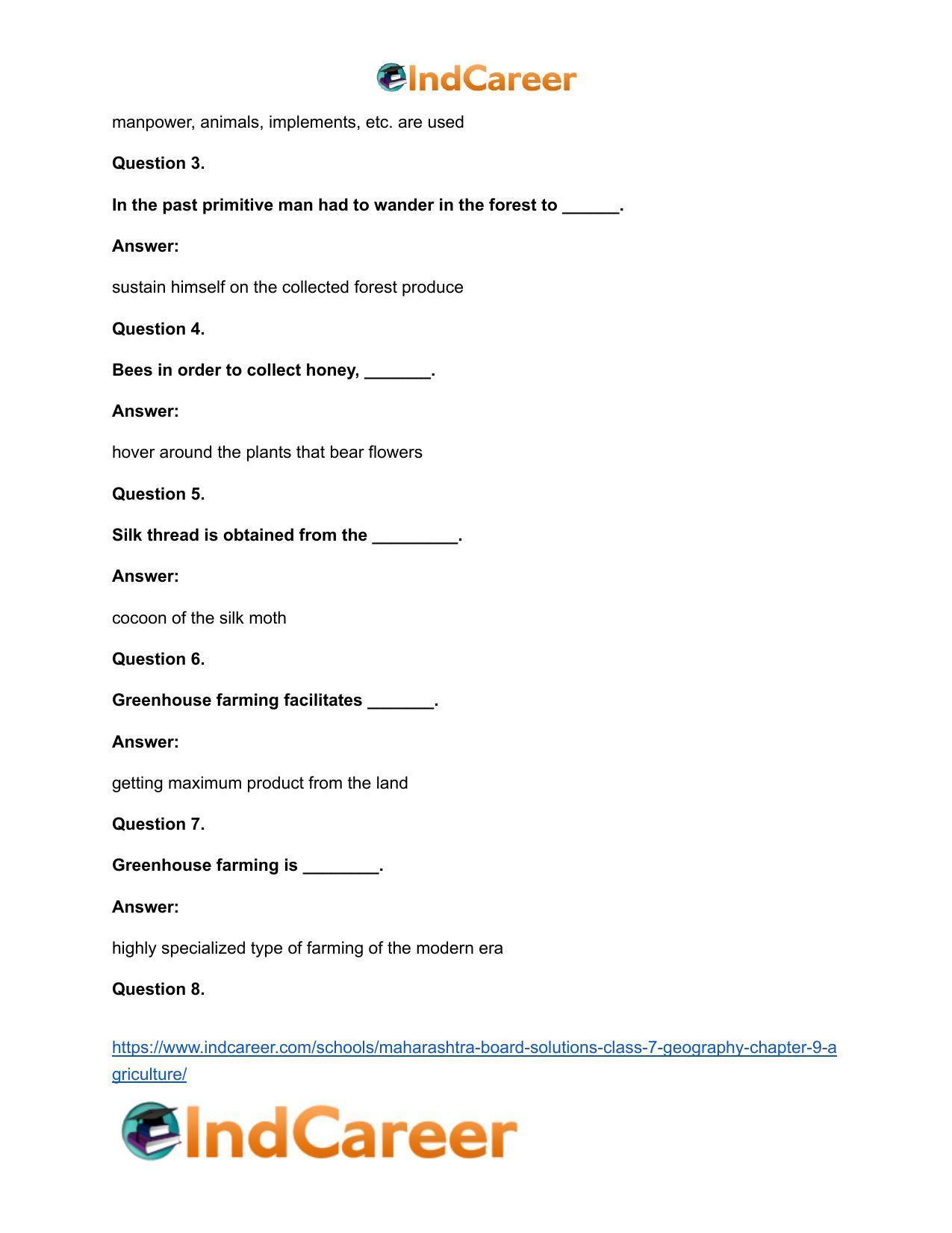 Maharashtra Board Solutions Class 7-Geography: Chapter 9- Agriculture - Page 21