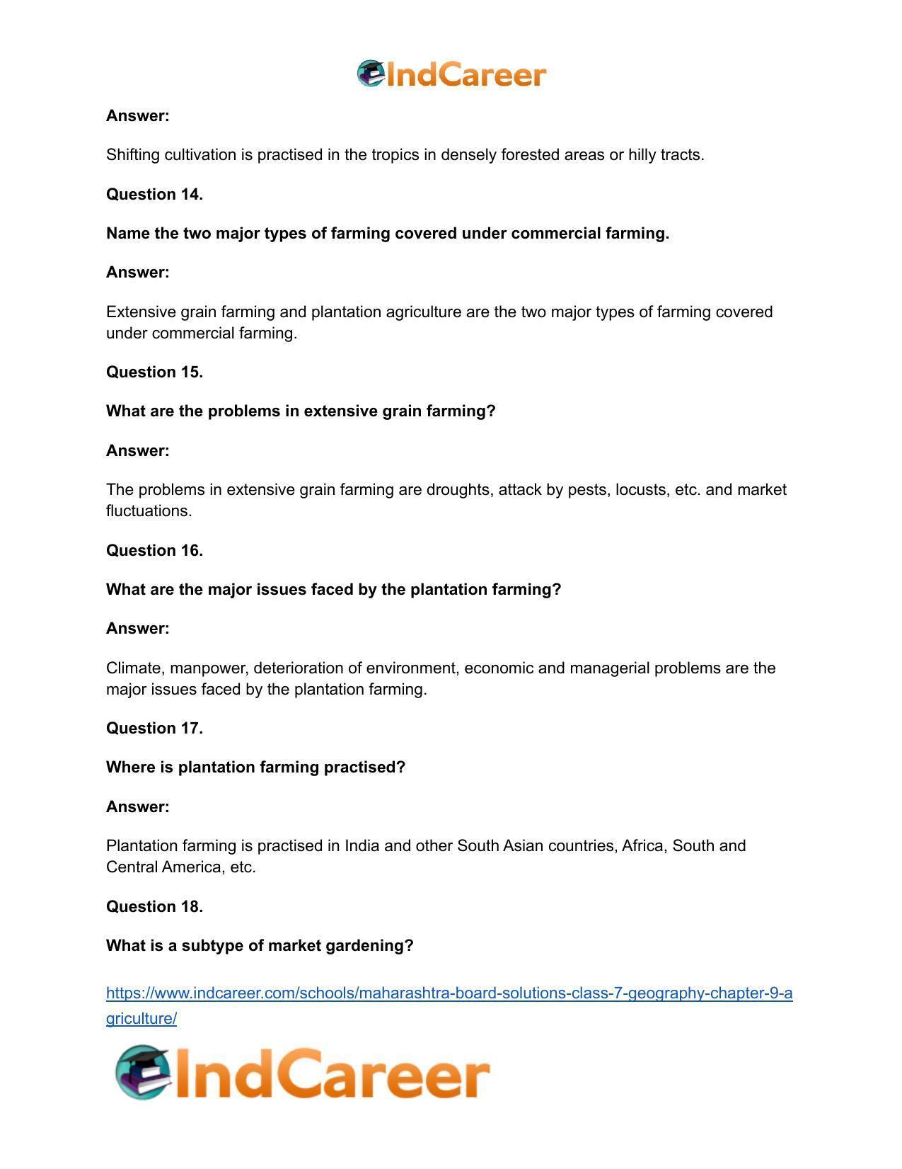 Maharashtra Board Solutions Class 7-Geography: Chapter 9- Agriculture - Page 26