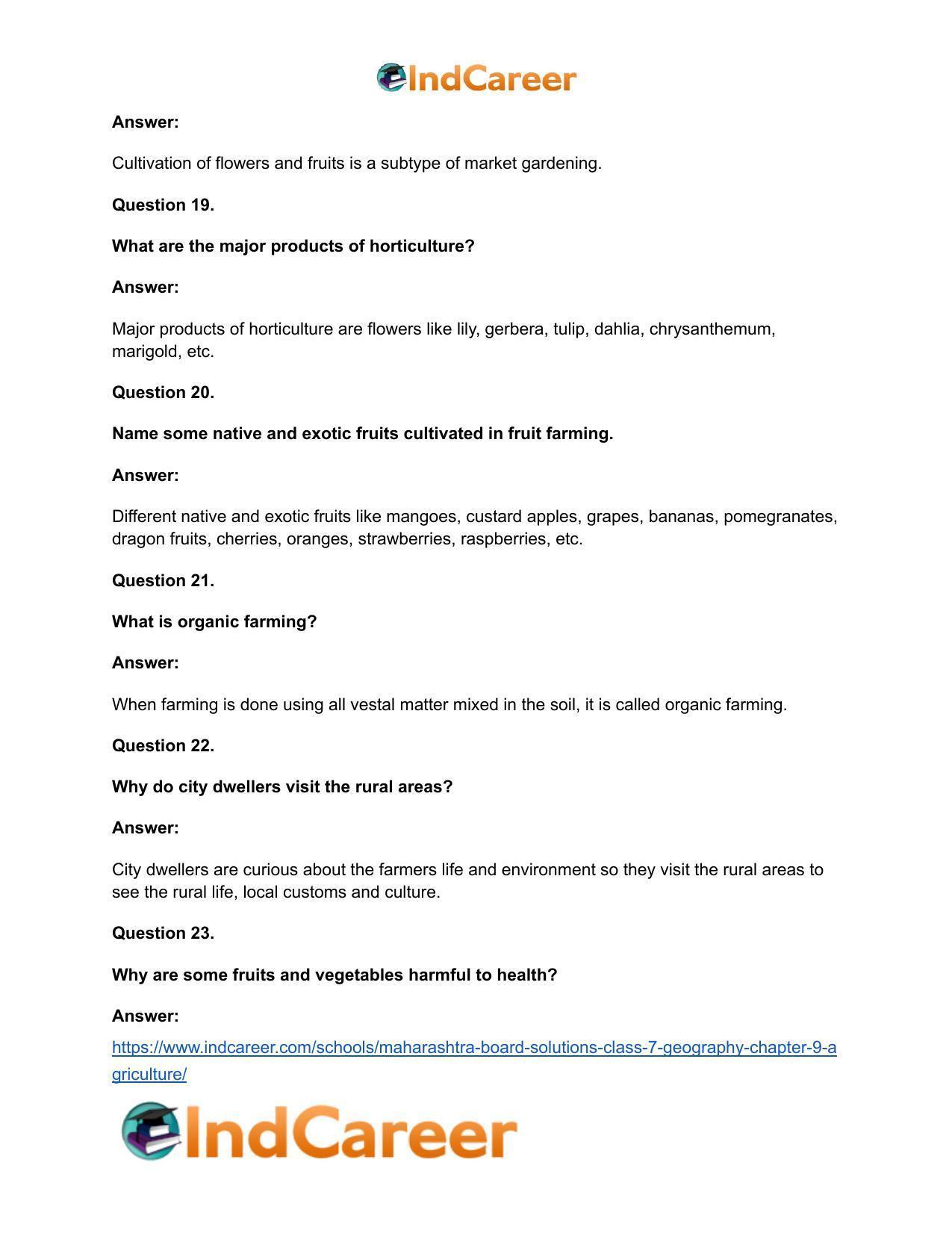 Maharashtra Board Solutions Class 7-Geography: Chapter 9- Agriculture - Page 27