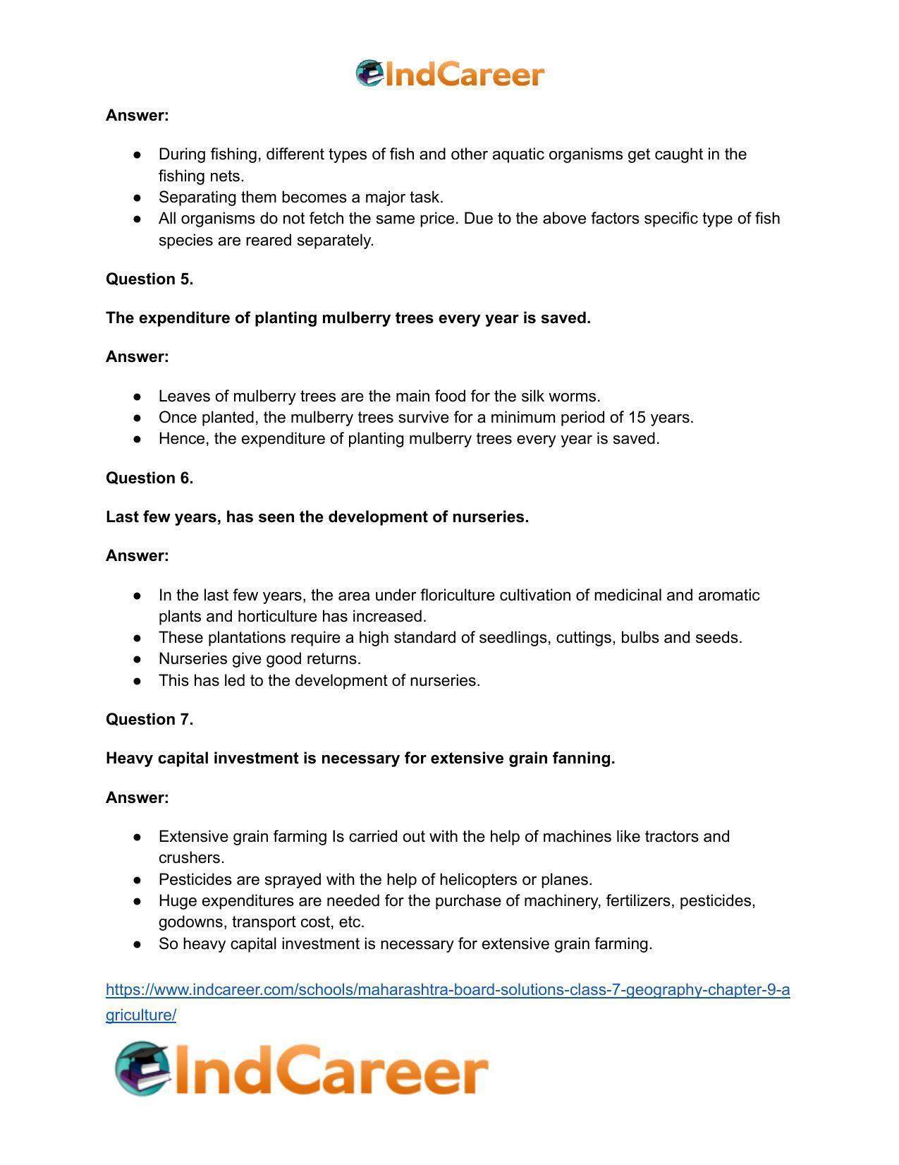 Maharashtra Board Solutions Class 7-Geography: Chapter 9- Agriculture - Page 29