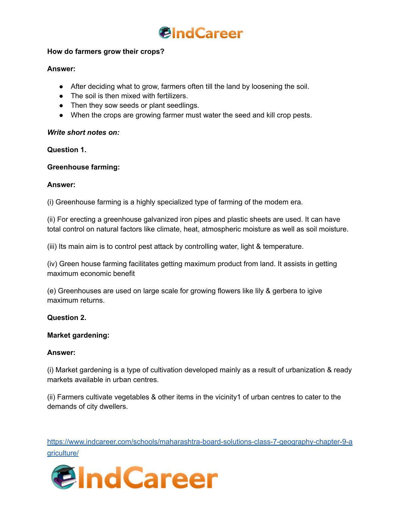 Maharashtra Board Solutions Class 7-Geography: Chapter 9- Agriculture - Page 31