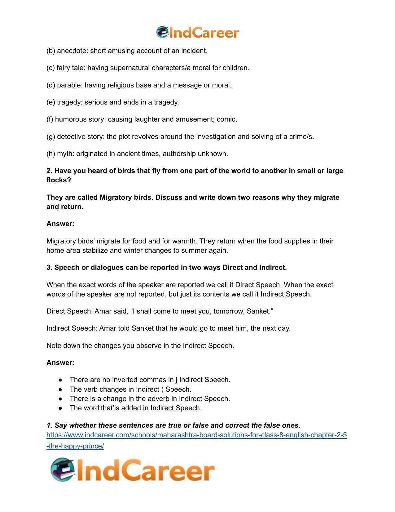 Maharashtra Board Solutions for Class 8- English: Chapter 2.5- The Happy Prince - Page 3
