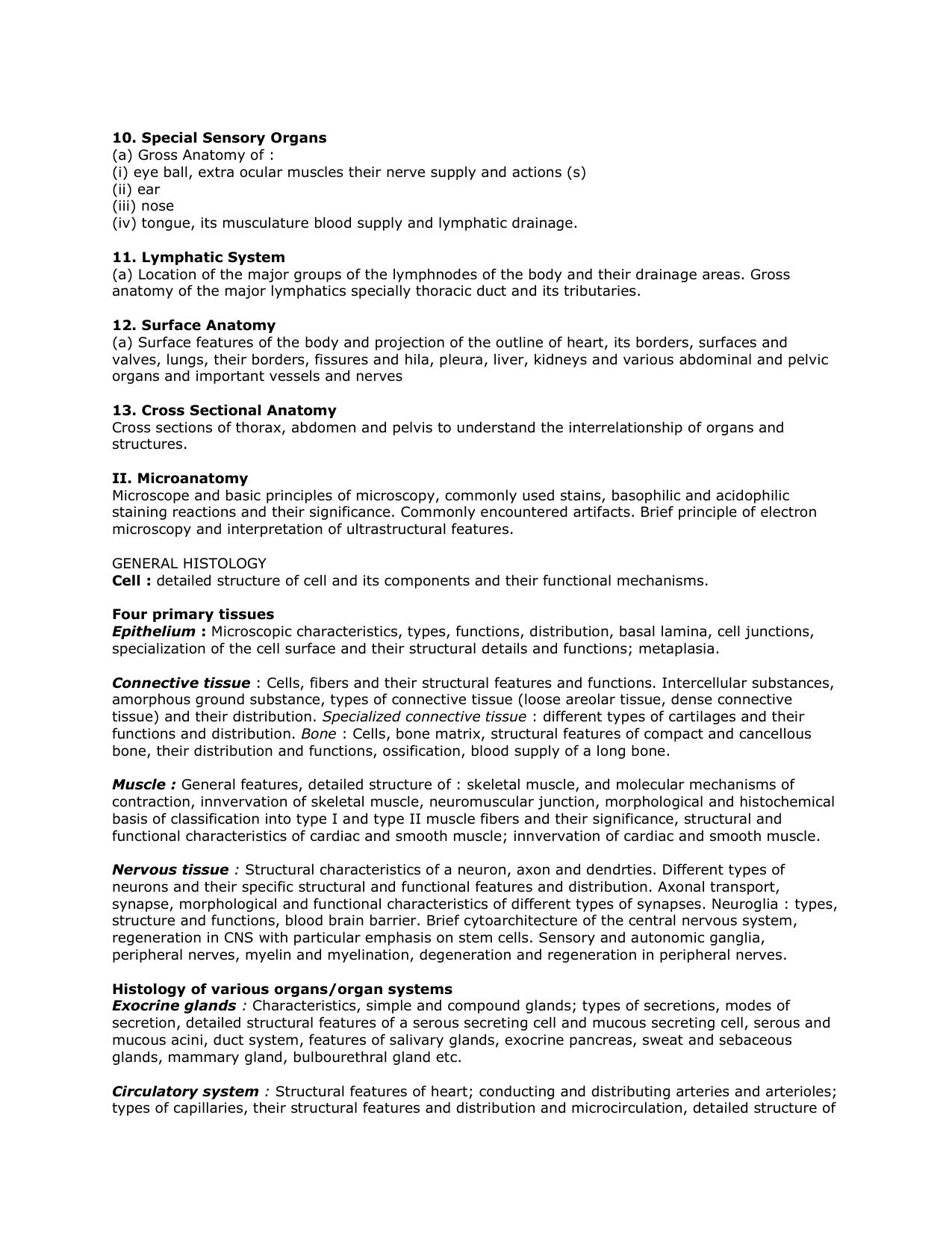 RUHS M.Sc Med Entrance Exam - Group A (MBBS/BDS) Syllabus - Page 2