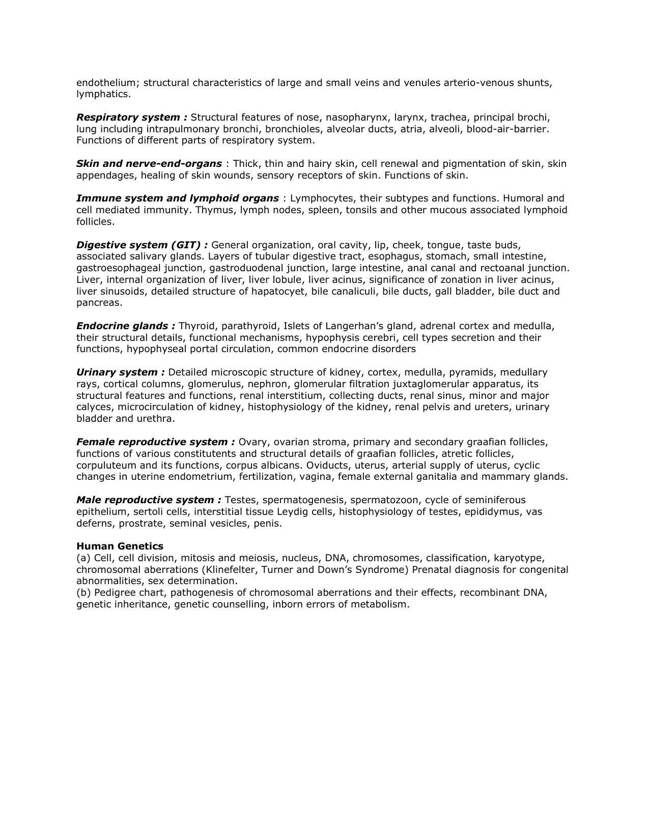 RUHS M.Sc Med Entrance Exam - Group A (MBBS/BDS) Syllabus - Page 3