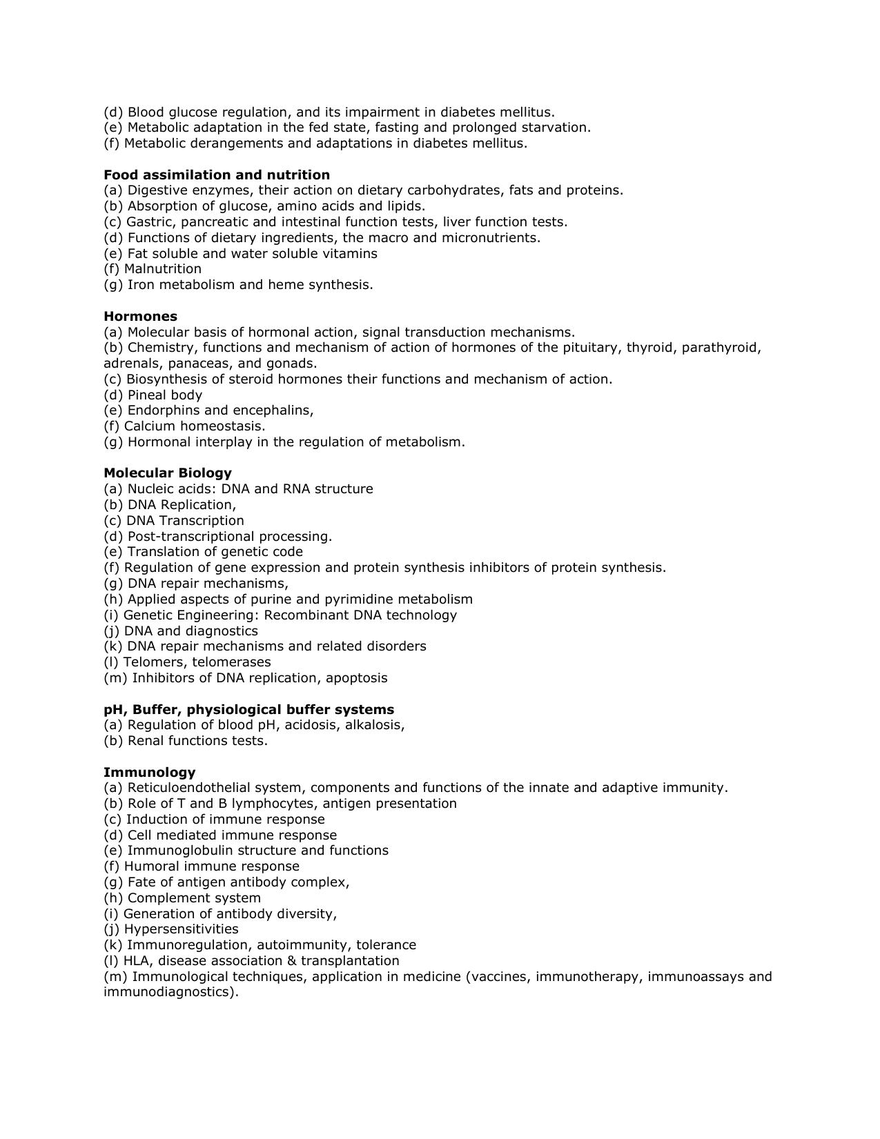 RUHS M.Sc Med Entrance Exam - Group A (MBBS/BDS) Syllabus - Page 5