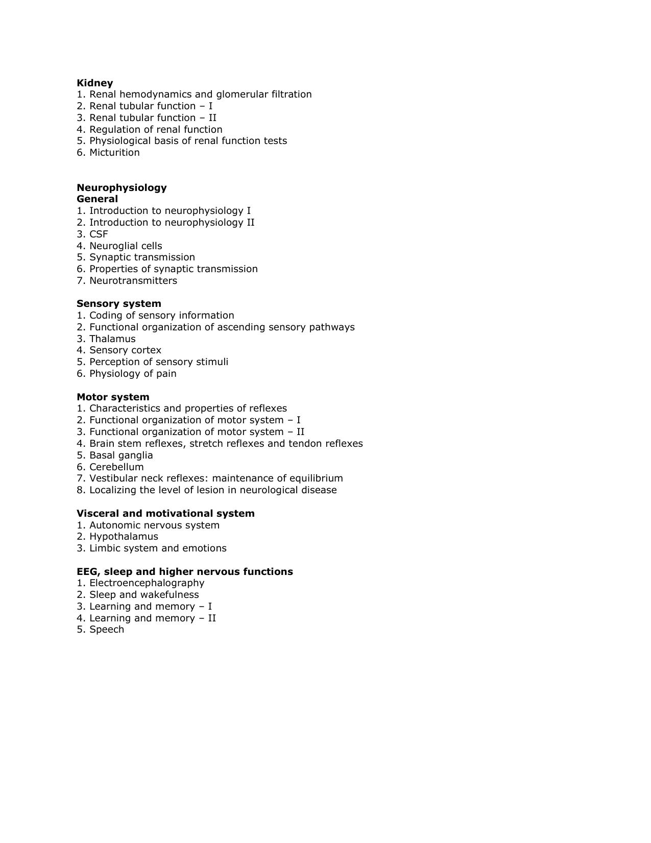 RUHS M.Sc Med Entrance Exam - Group A (MBBS/BDS) Syllabus - Page 8