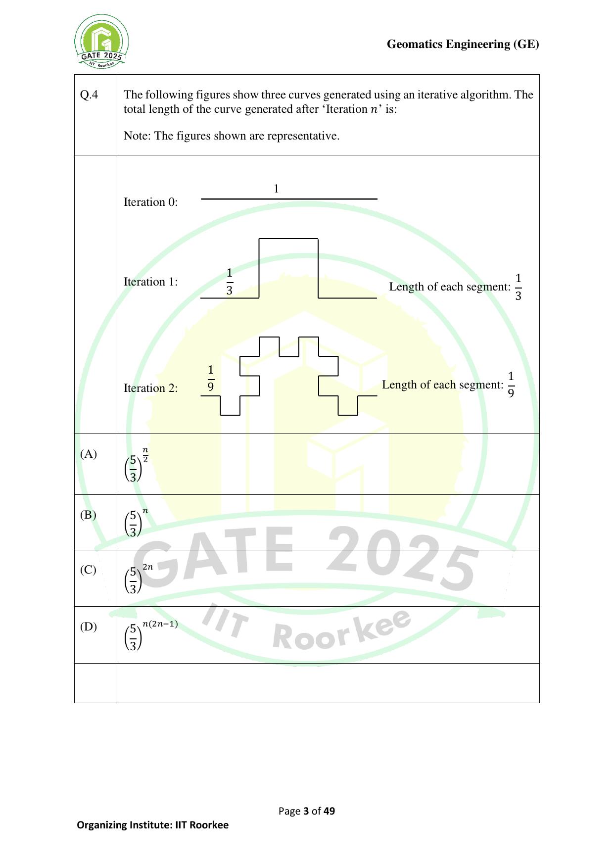 GATE 2025 Geomatics Engineering (GE) Question Paper - Page 3