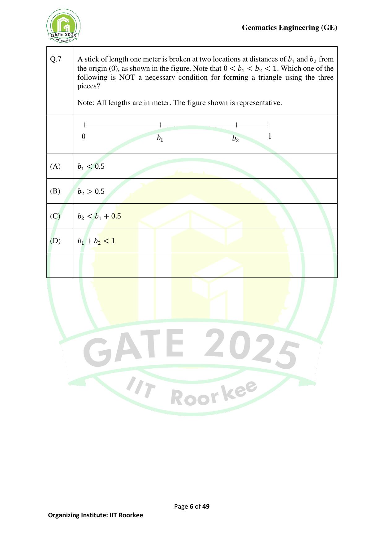 GATE 2025 Geomatics Engineering (GE) Question Paper - Page 6