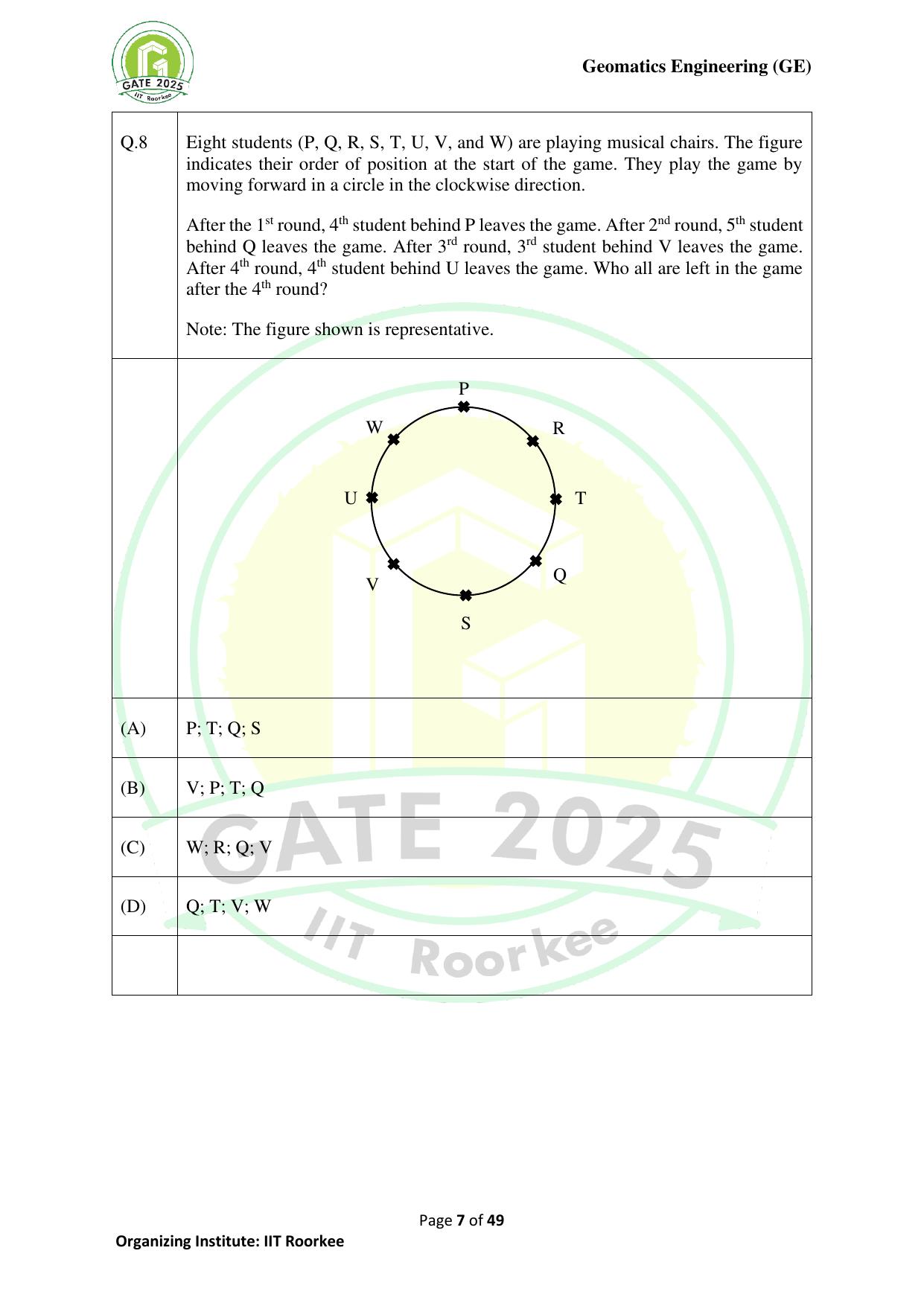 GATE 2025 Geomatics Engineering (GE) Question Paper - Page 7
