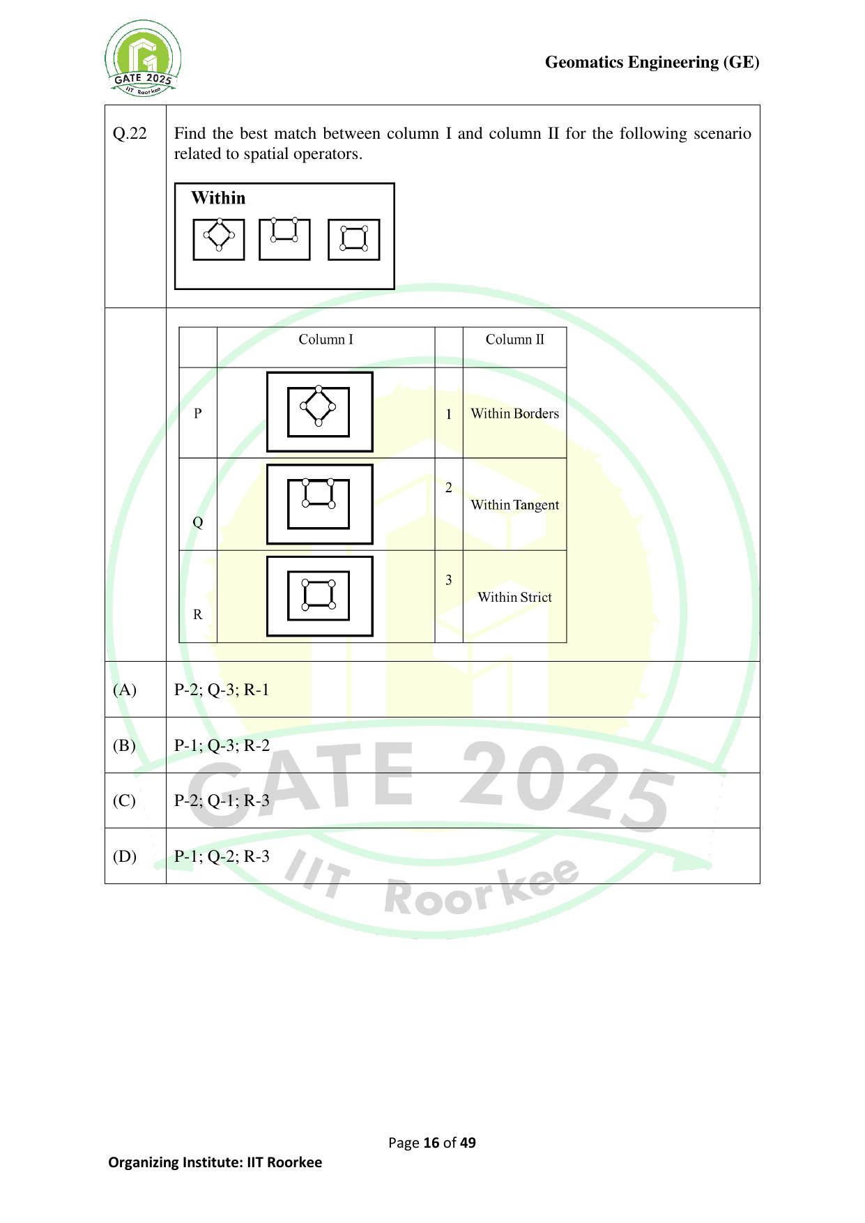 GATE 2025 Geomatics Engineering (GE) Question Paper - Page 16