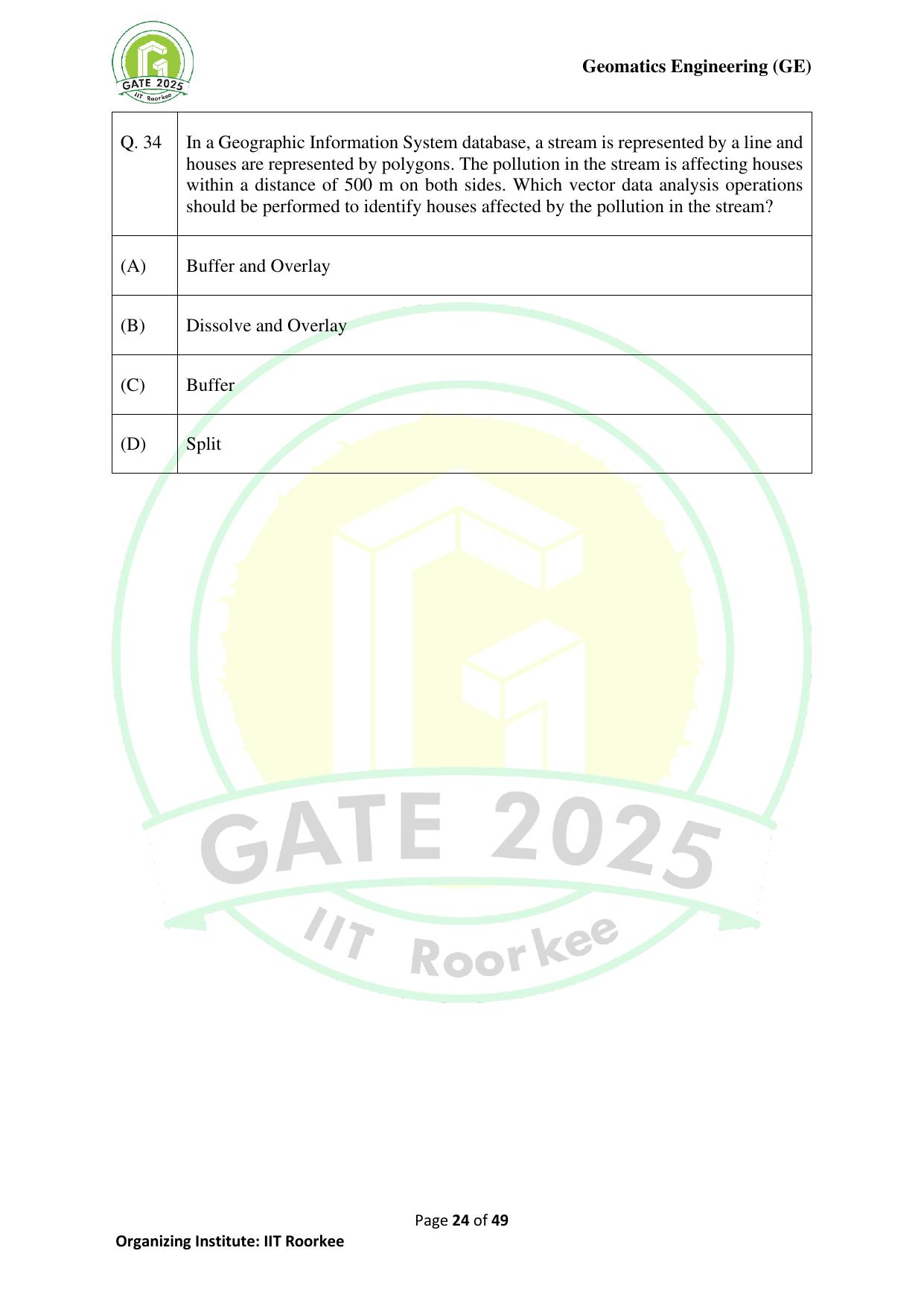 GATE 2025 Geomatics Engineering (GE) Question Paper - Page 24