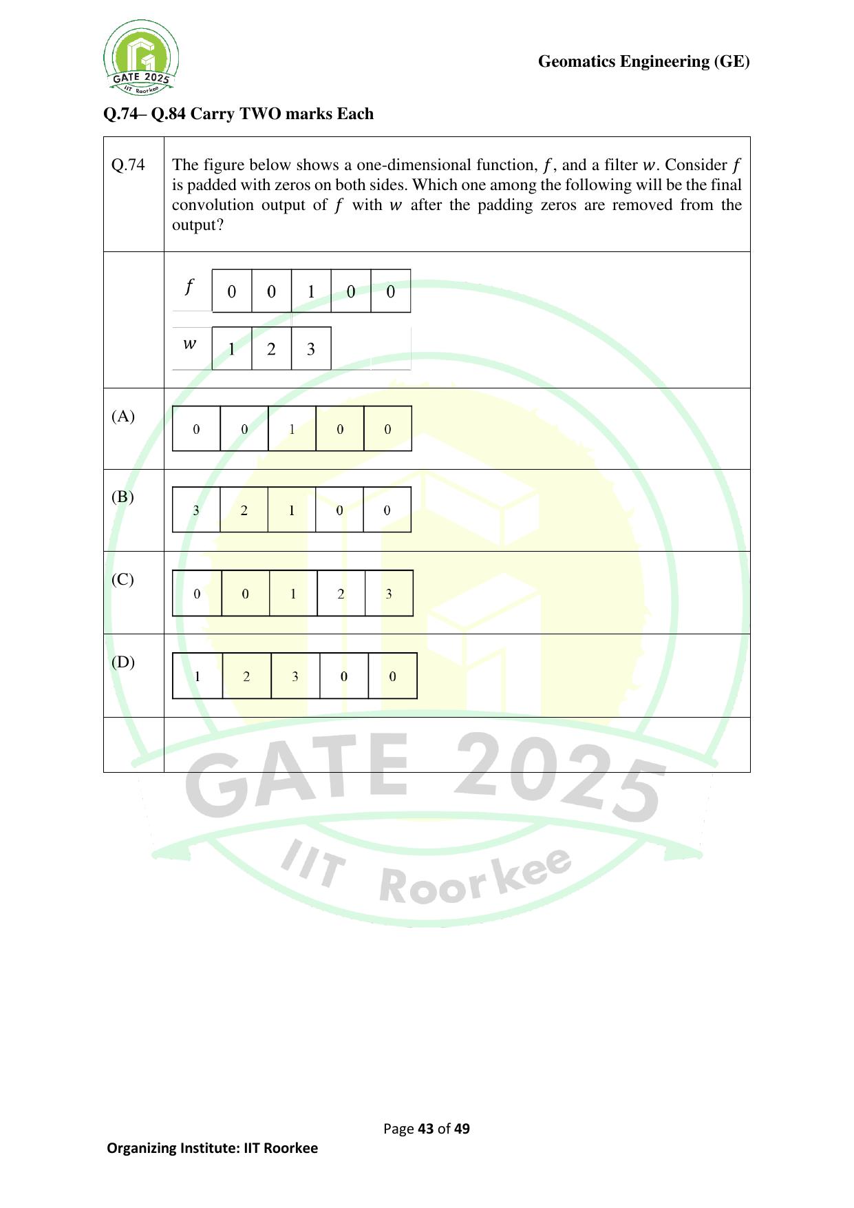 GATE 2025 Geomatics Engineering (GE) Question Paper - Page 43